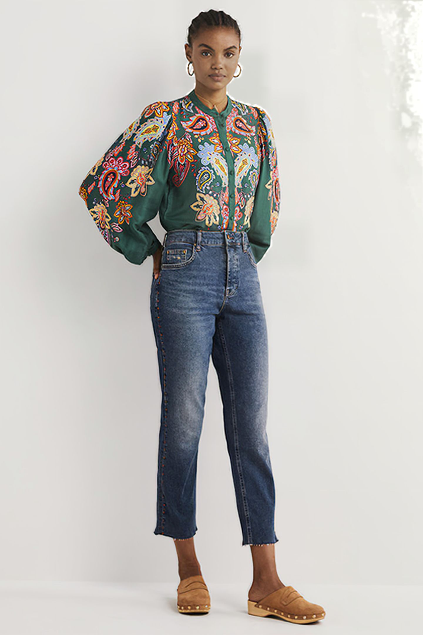 RELAXED STRAIGHT STUDDED JEANS DEN 3