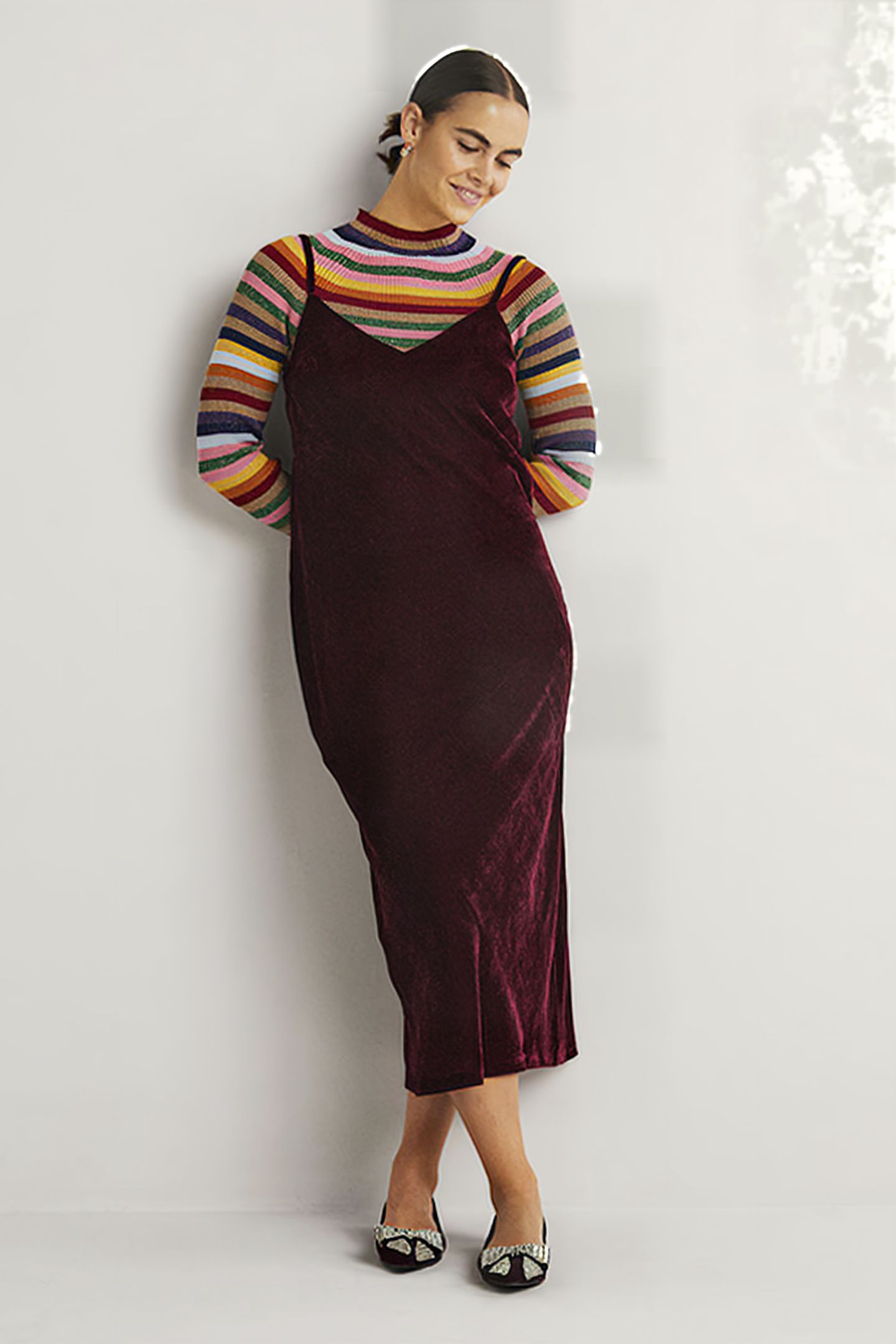 VELVET SLIP MIDI DRESS DPR 3