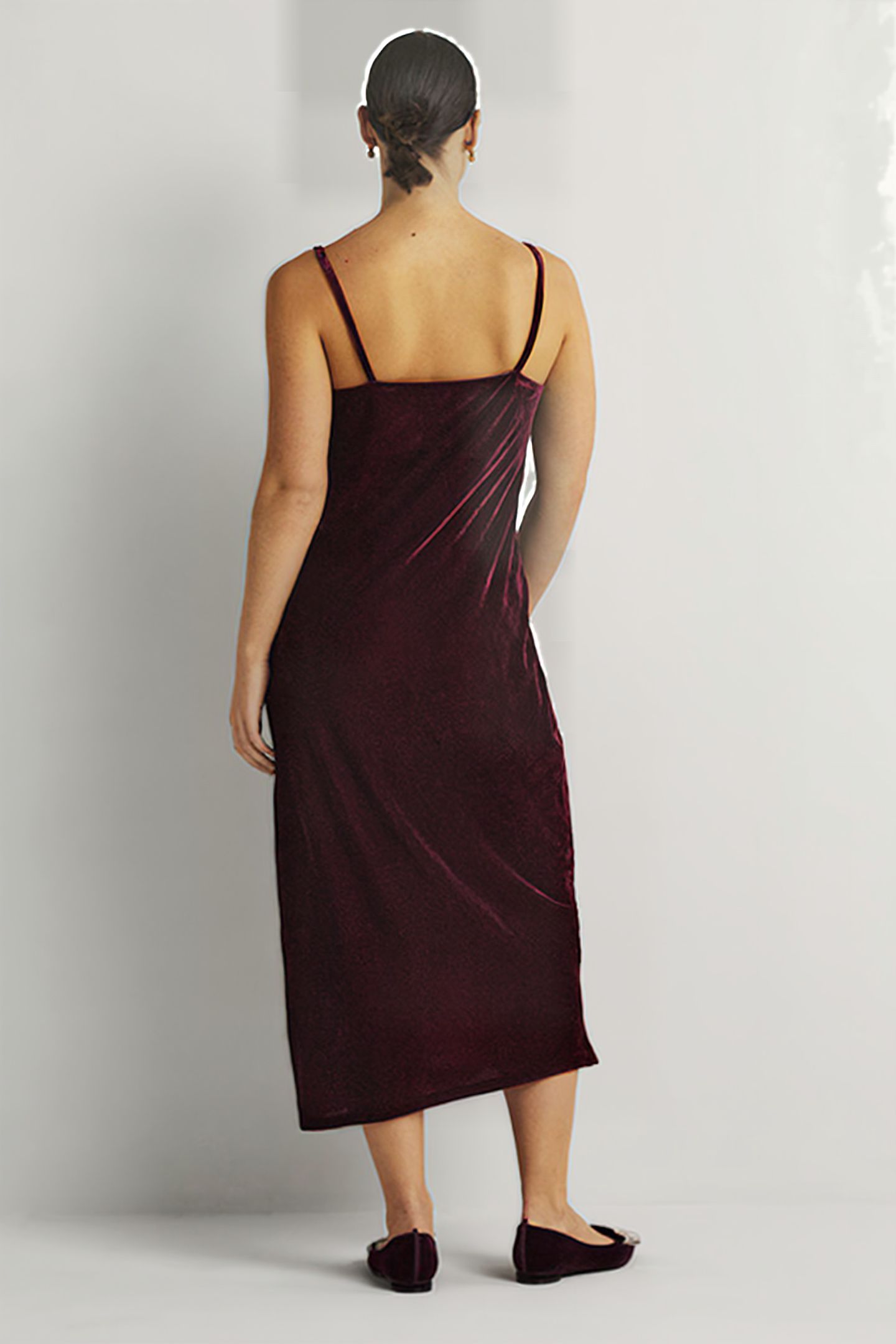 VELVET SLIP MIDI DRESS DPR 2