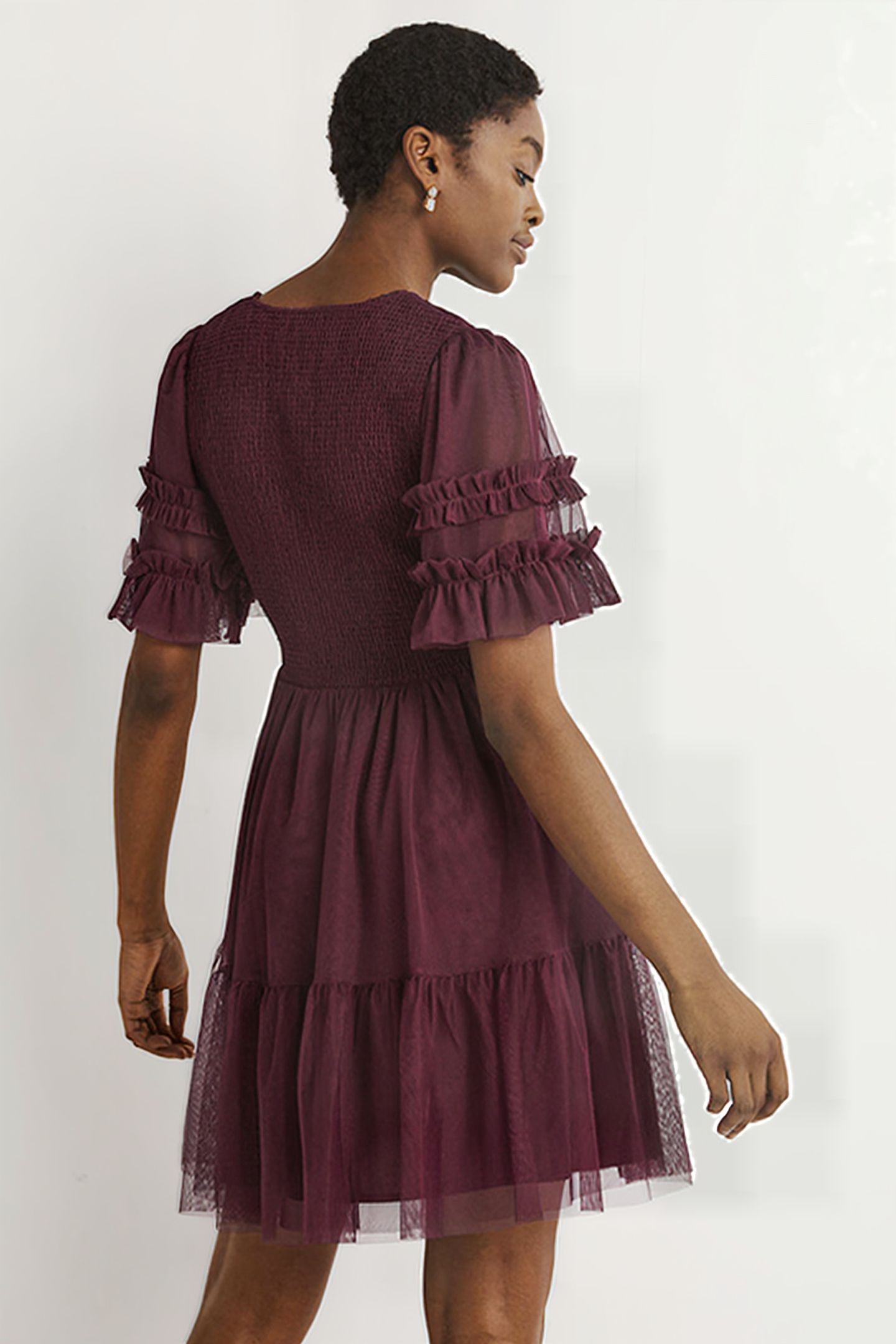 TULLE SMOCKED MINI PARTY DRESS DPR 2