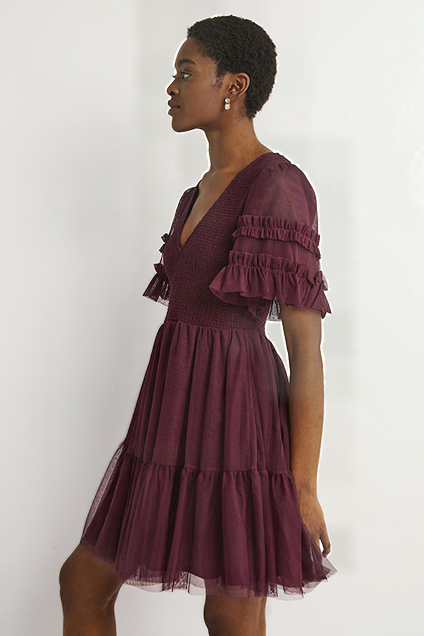 TULLE SMOCKED MINI PARTY DRESS DPR 3