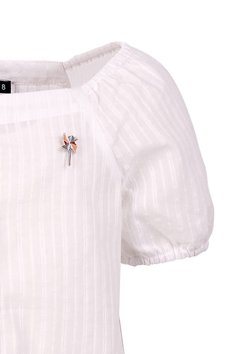 SHIRT SHSL SMOCK HEM WHITE 2
