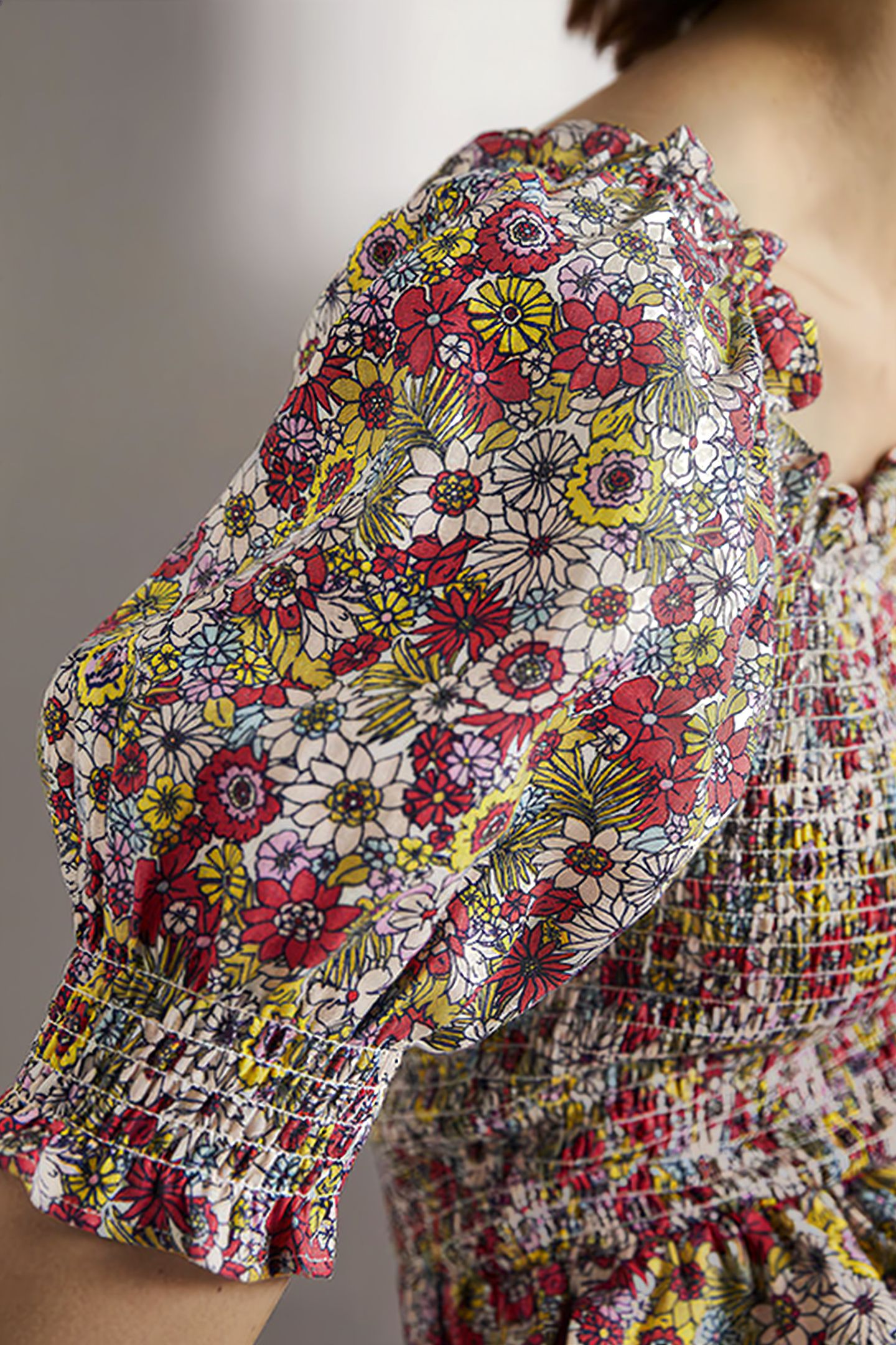 SMOCKED BODICE PLAYSUIT MLT 5