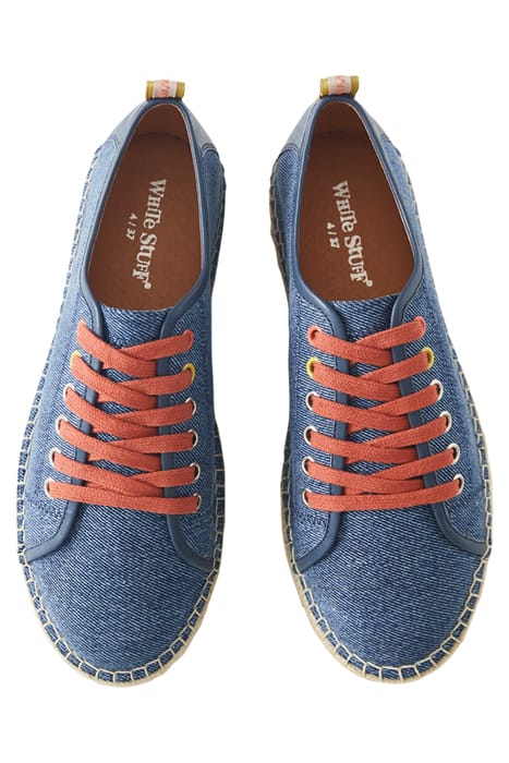 ESPADRILLE LACE UP FLATFORMS CHAMB BLUE 3
