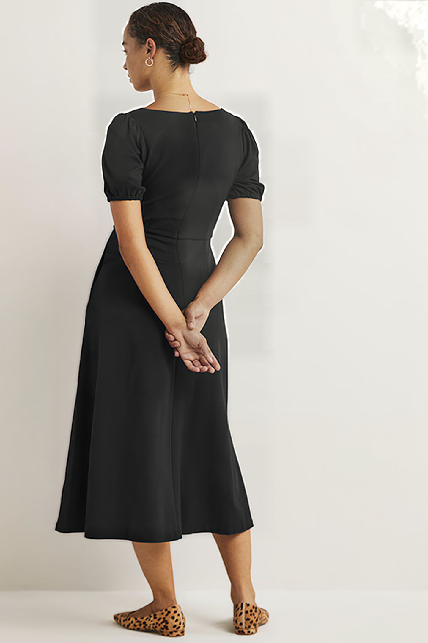 SHORT SLEEVE JERSEY MIDI DRESS BLK 2