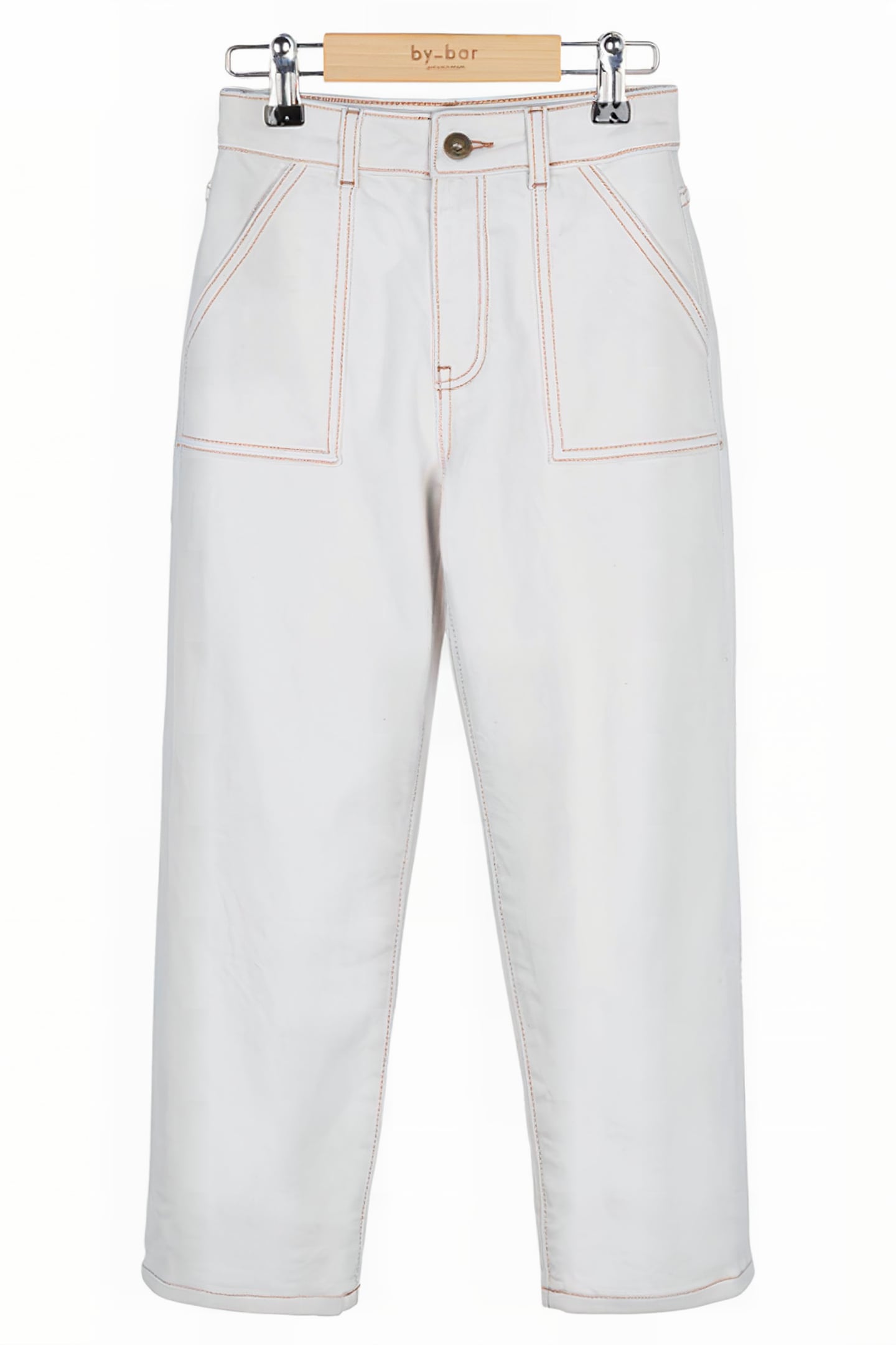 GIRLS SMILEY RAW PANT OFF WHITE 1