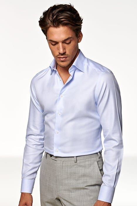 Light Blue Checked Slim Fit Shirt 1