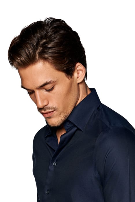 Navy Royal Oxford Slim Fit Shirt 9