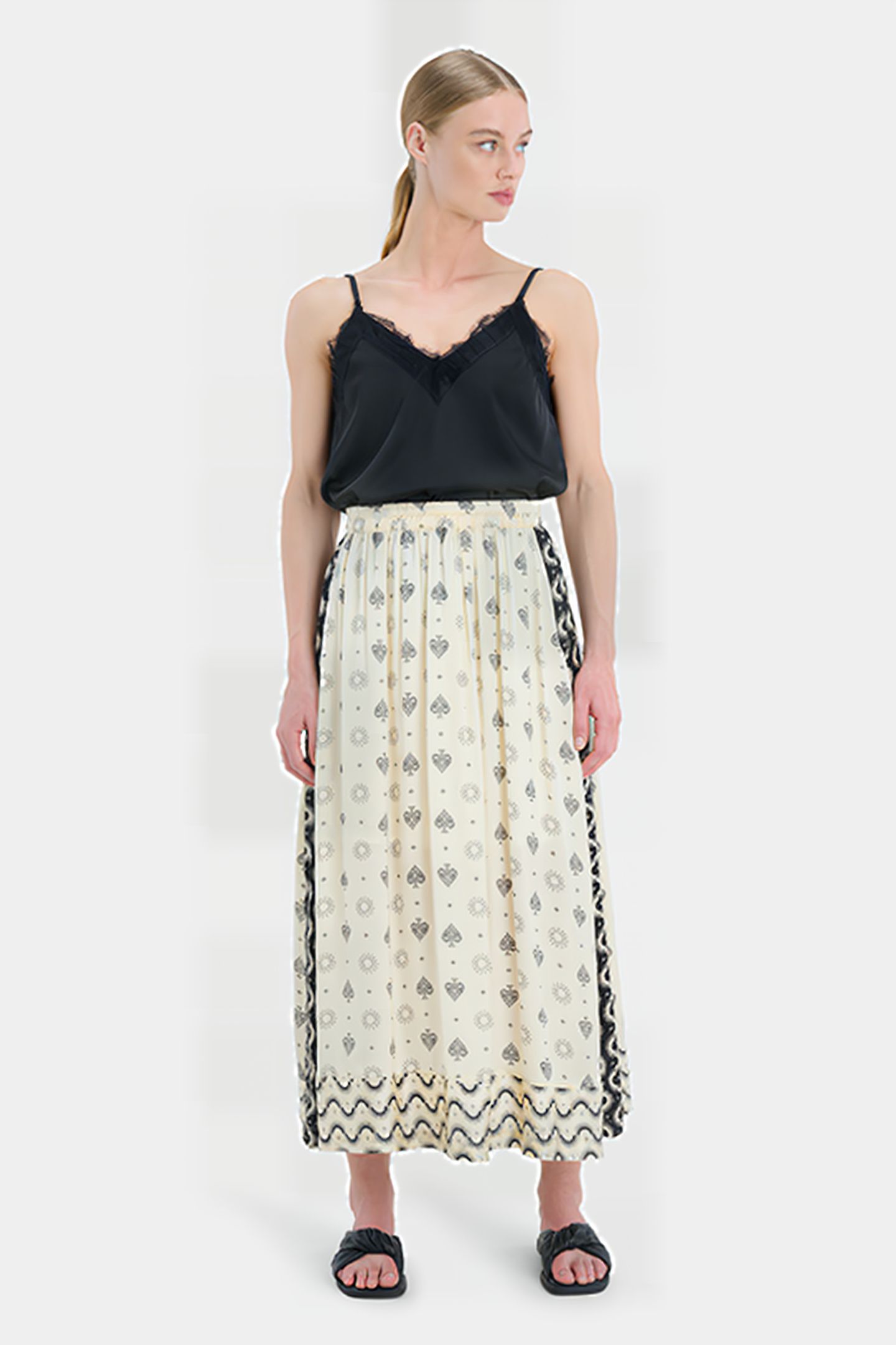 LM-ROCKY SATIN SKIRT EKSEPT BY SHOEBY OFFWHITE 2