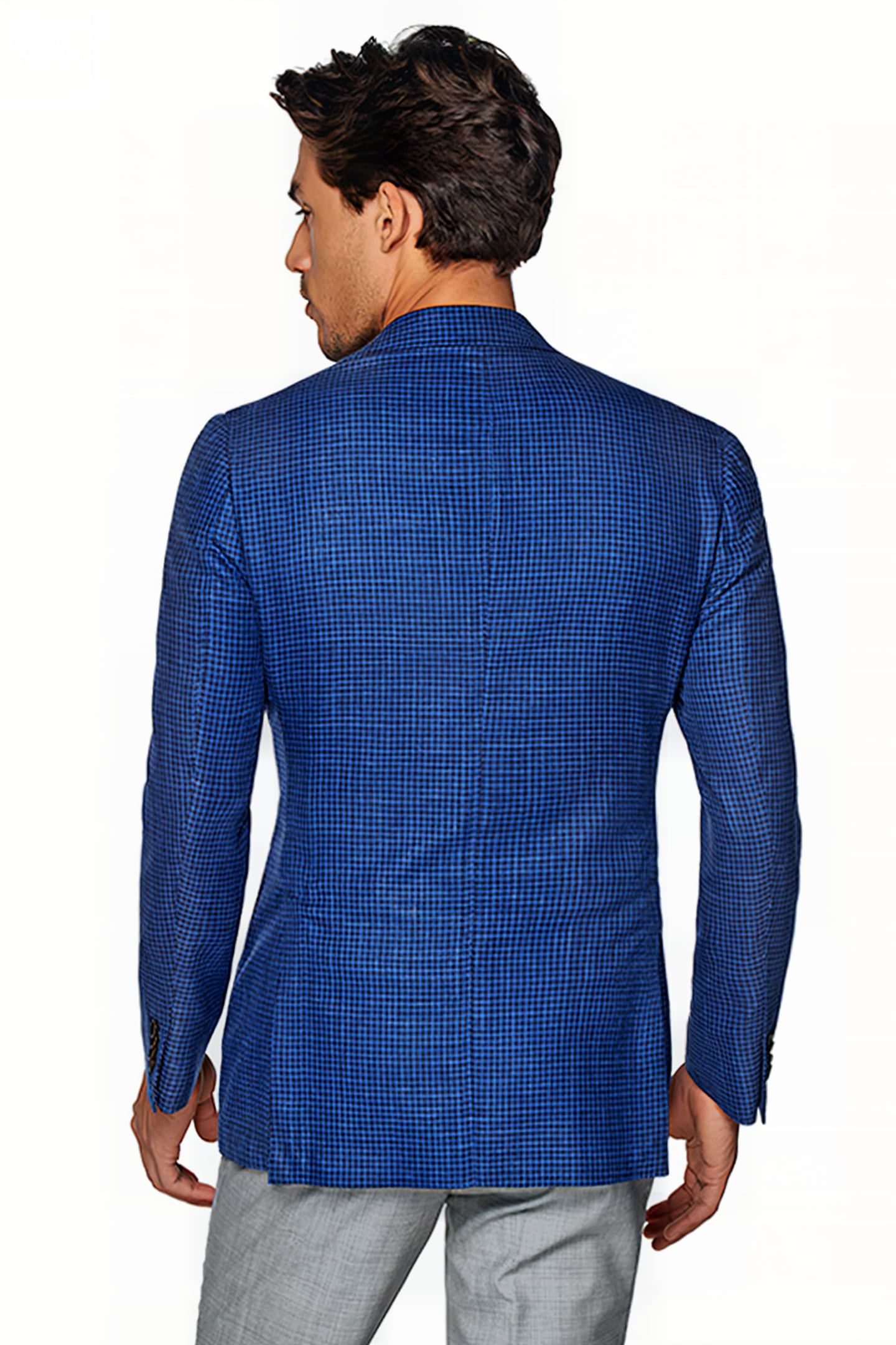 Mid Blue Houndstooth Havana Blazer 3
