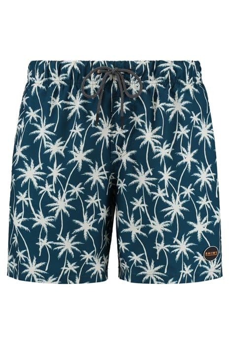 MEN SWIM SHORT VACATION PALMTREES MICRO PEACH BLUE POND 1