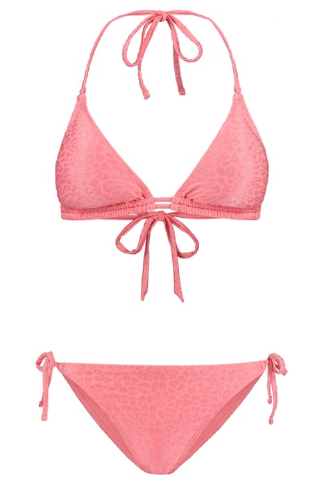 LADIES LIZ BIKINI SET TEXTURED LEOPARD STRUCTURE STRAWBERRY 1