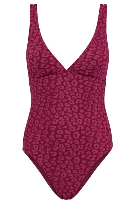 LADIES AMY SWIMSUIT JAVA LEOPARD STRUCTURE GRAPEJUICE PURPLE 1