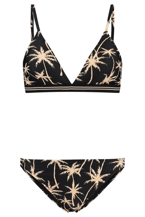 LADIES ROMY BIKINI SET VACATION PALM BLACK 1
