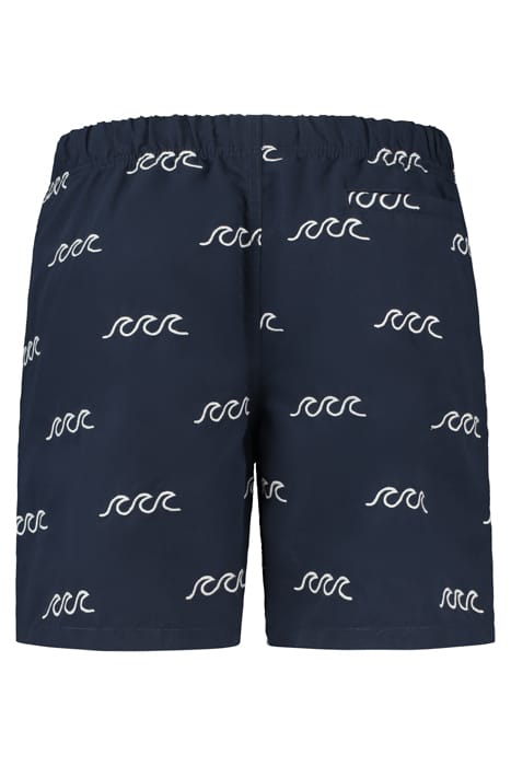 MEN SWIMSHORT WAVES EMBROIDERED DARK NAVY BLUE 2