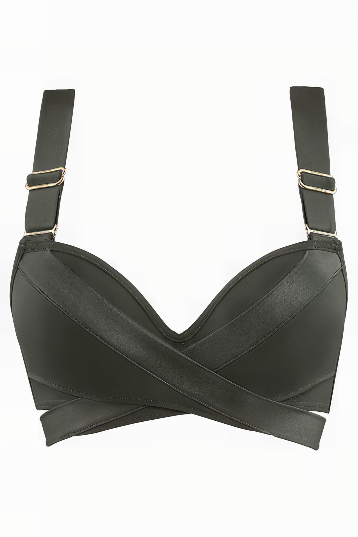 CACHE COEUR SEAWEED GREEN PUSH UP BIKINI TOP 3