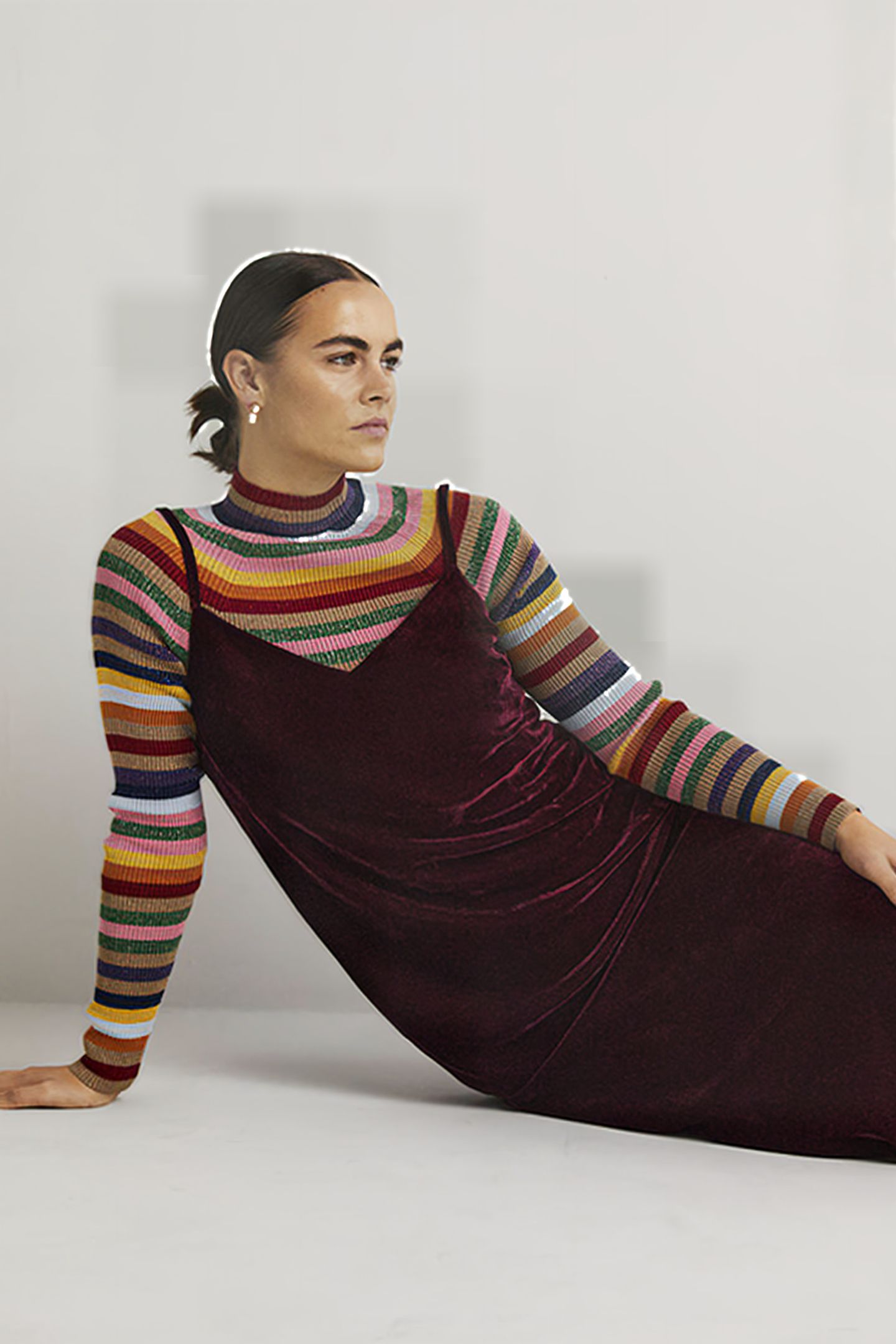 VELVET SLIP MIDI DRESS DPR 5