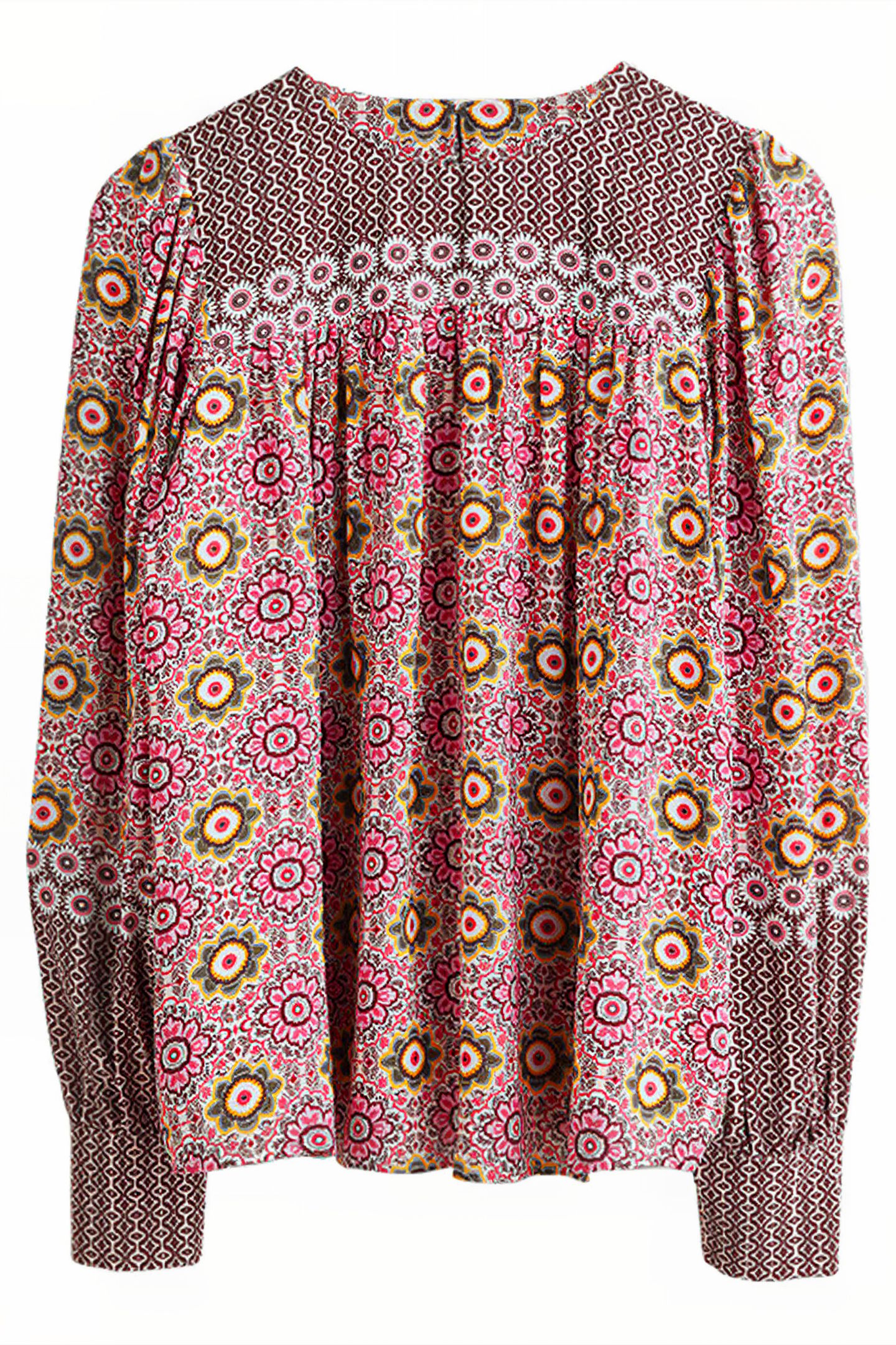 PRINTED YOKE DETAIL TOP PNK 6