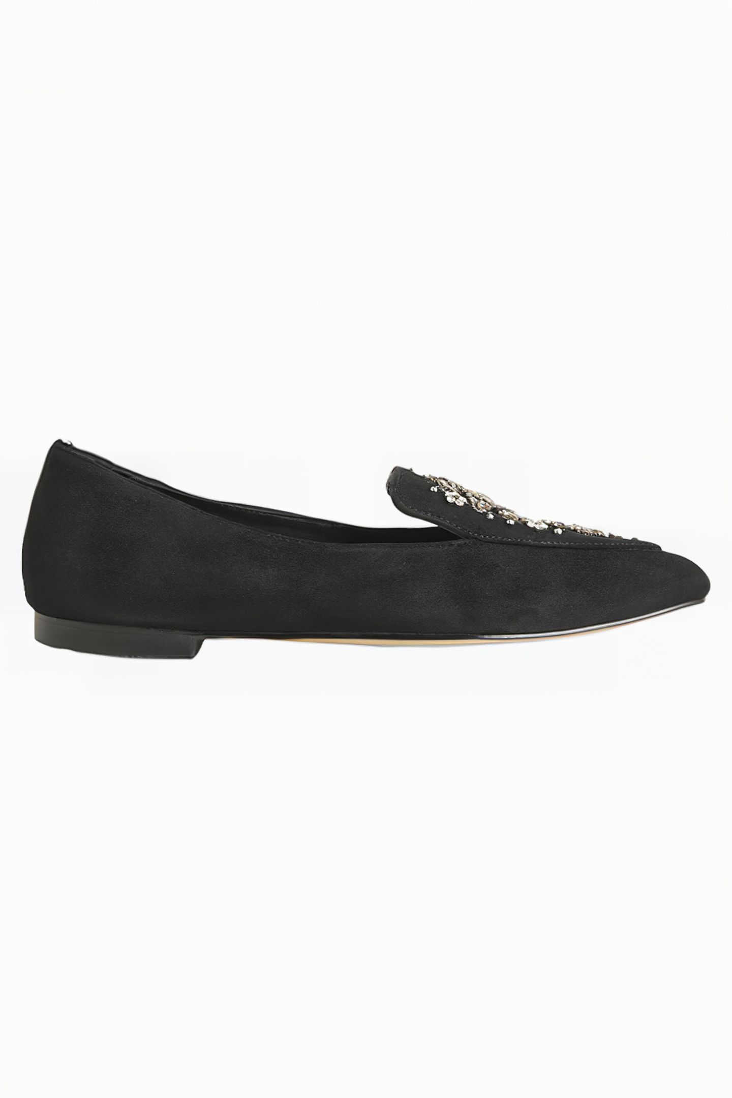 EMBELLISHED SUEDE LOAFER BLK 1
