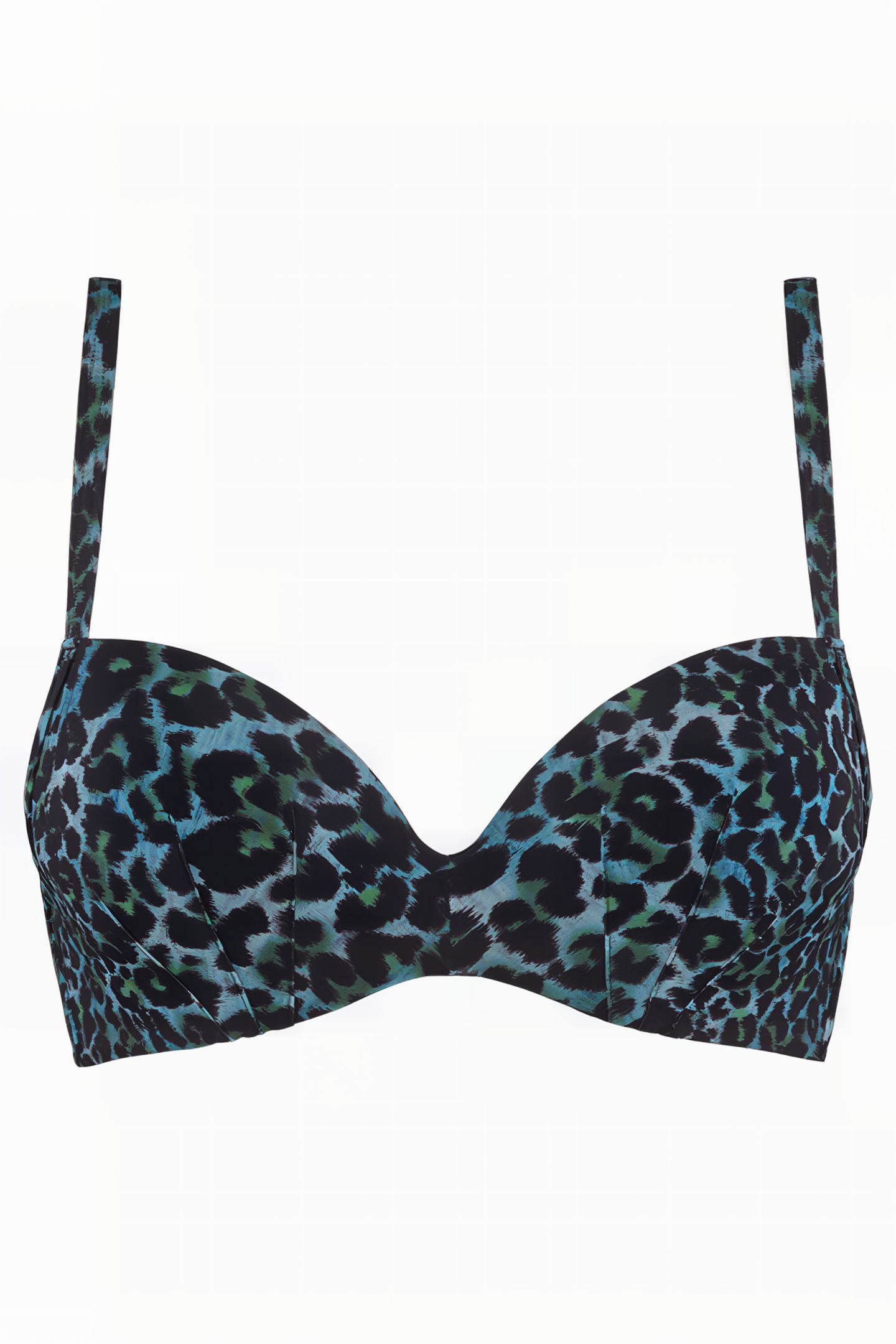 PANTHERA BLACK AND GREEN PUSH UP BIKINI TOP 3