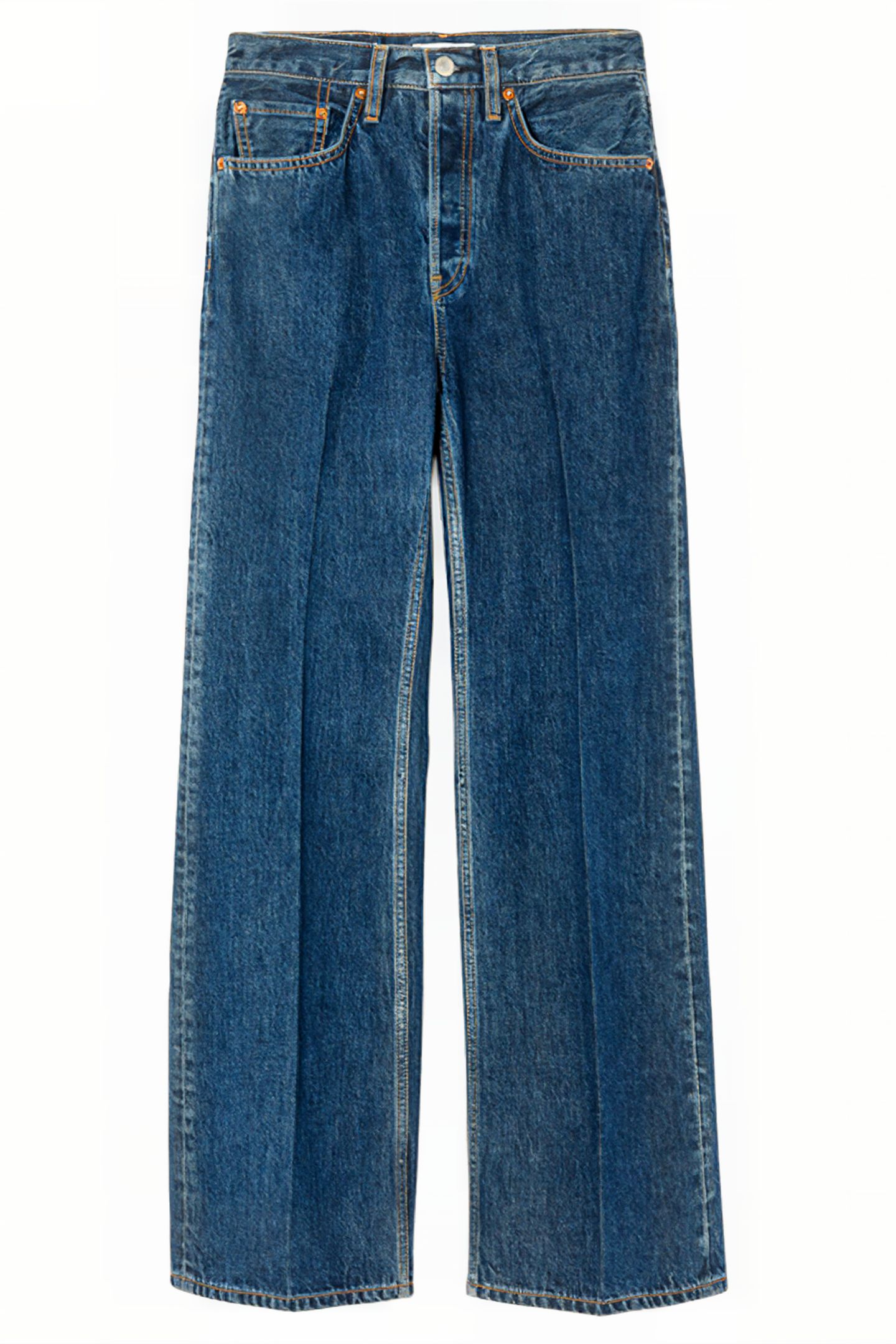 70S ULTRA HIGH RISE WIDE LEG RUSTIC INDIGO 1