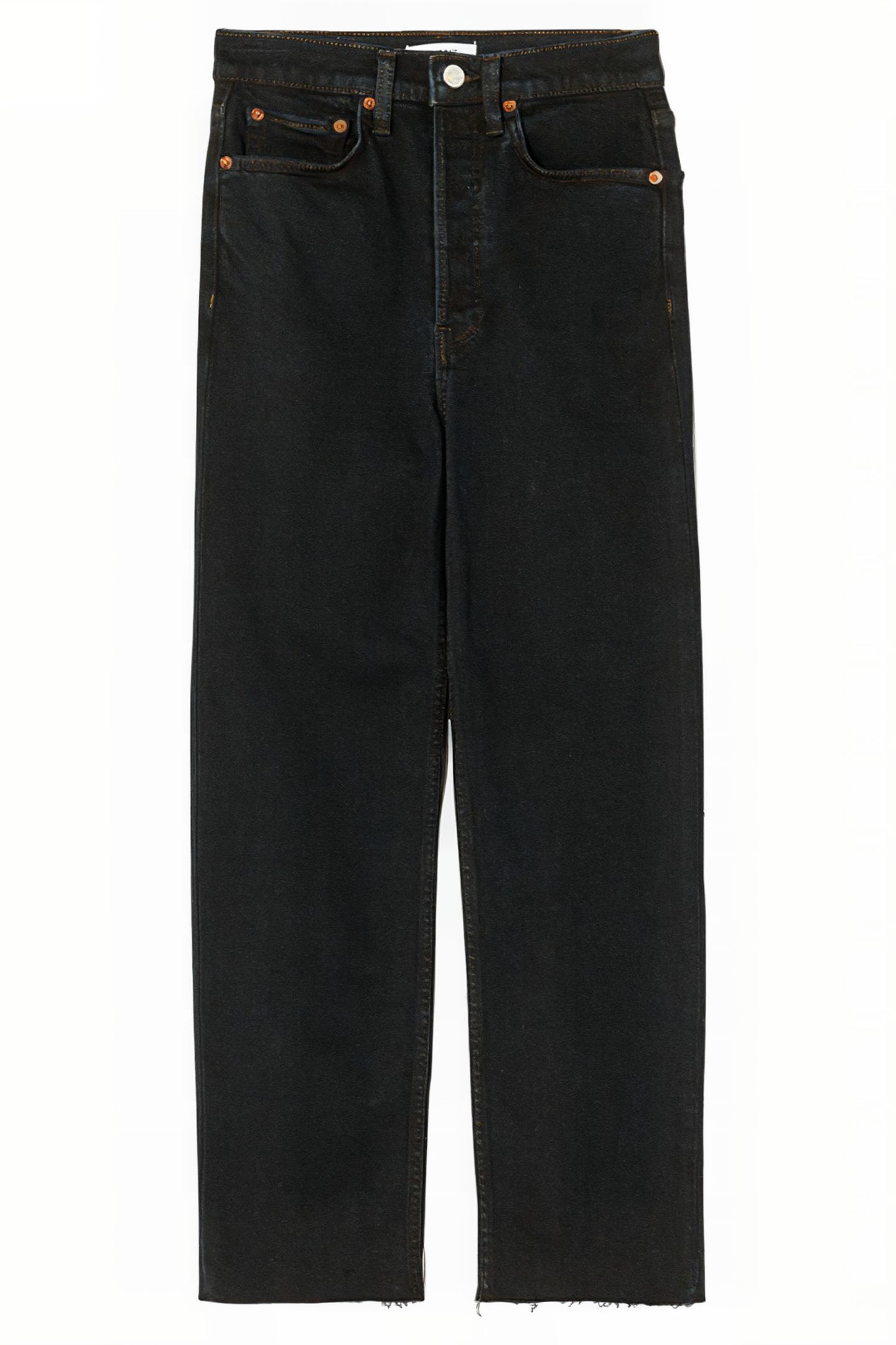 70S ULTRA HIGH RISE STOVEPIPE JET BLUE BLACK 1