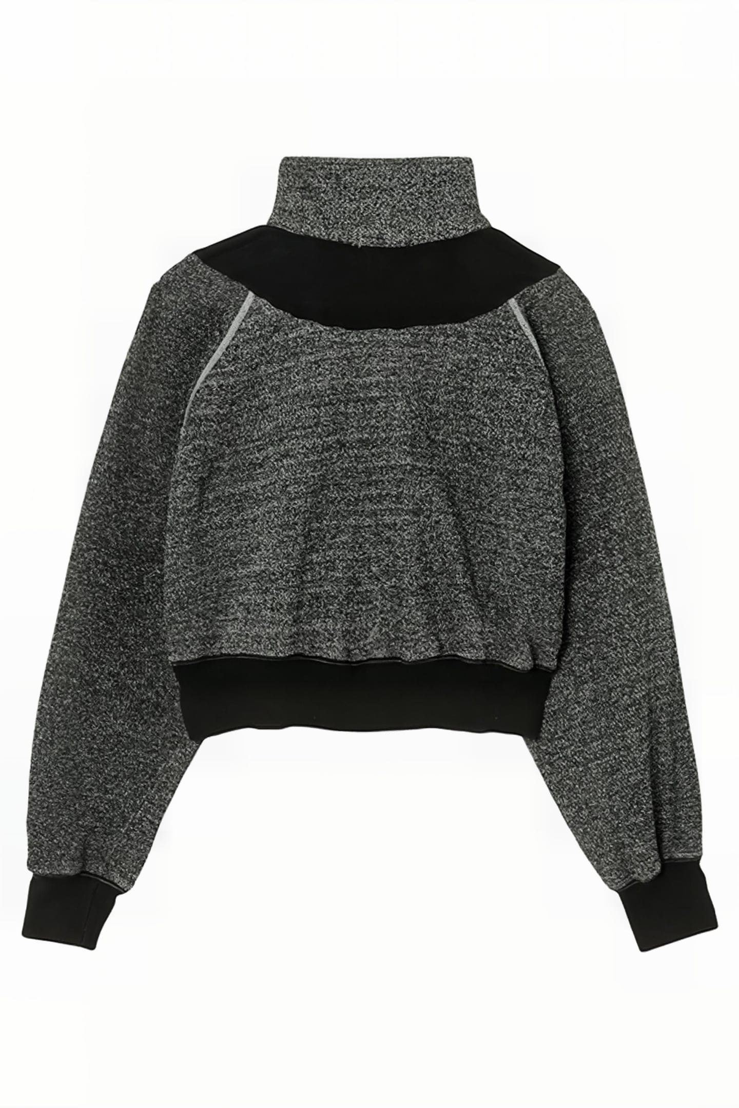 90S UPCYCLED CROP HALF ZIP ASSORTED BLACK 2