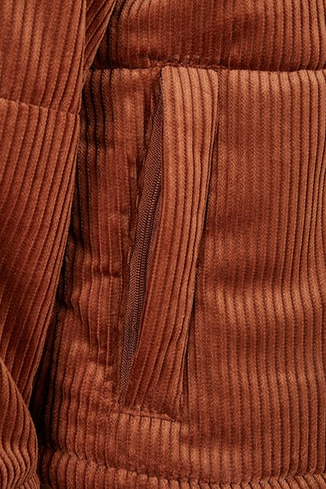 LADIES CORDUROY PUFFER JACKET TOFFEE 9