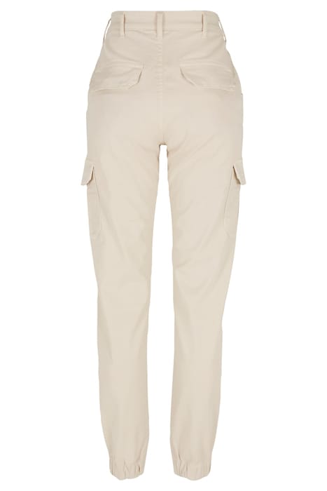 LADIES HIGH WAIST CARGO PANTS WHITESAND 10