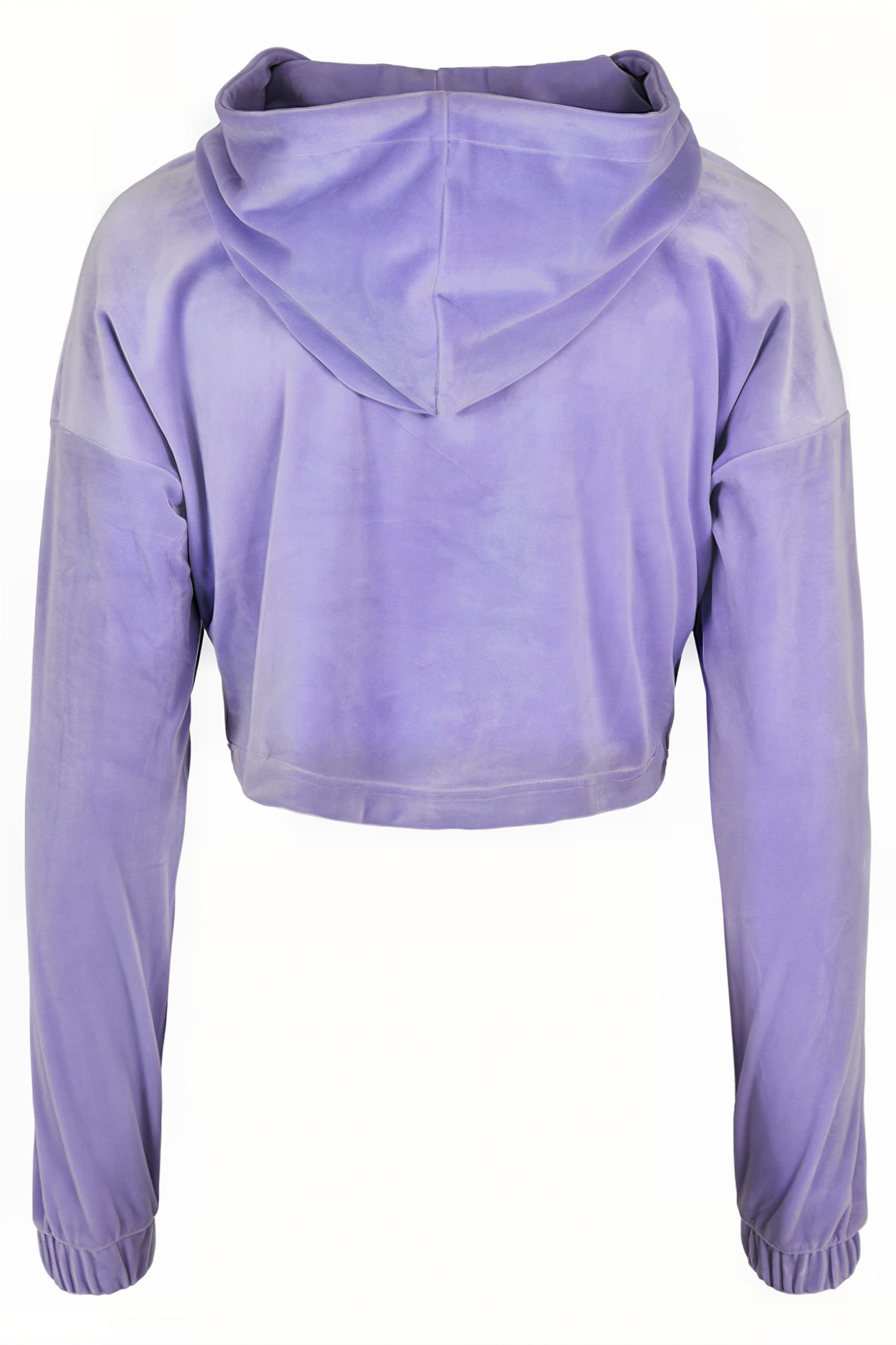 LADIES CROPPED VELVET OVERSIZED HOODY LAVENDER 9