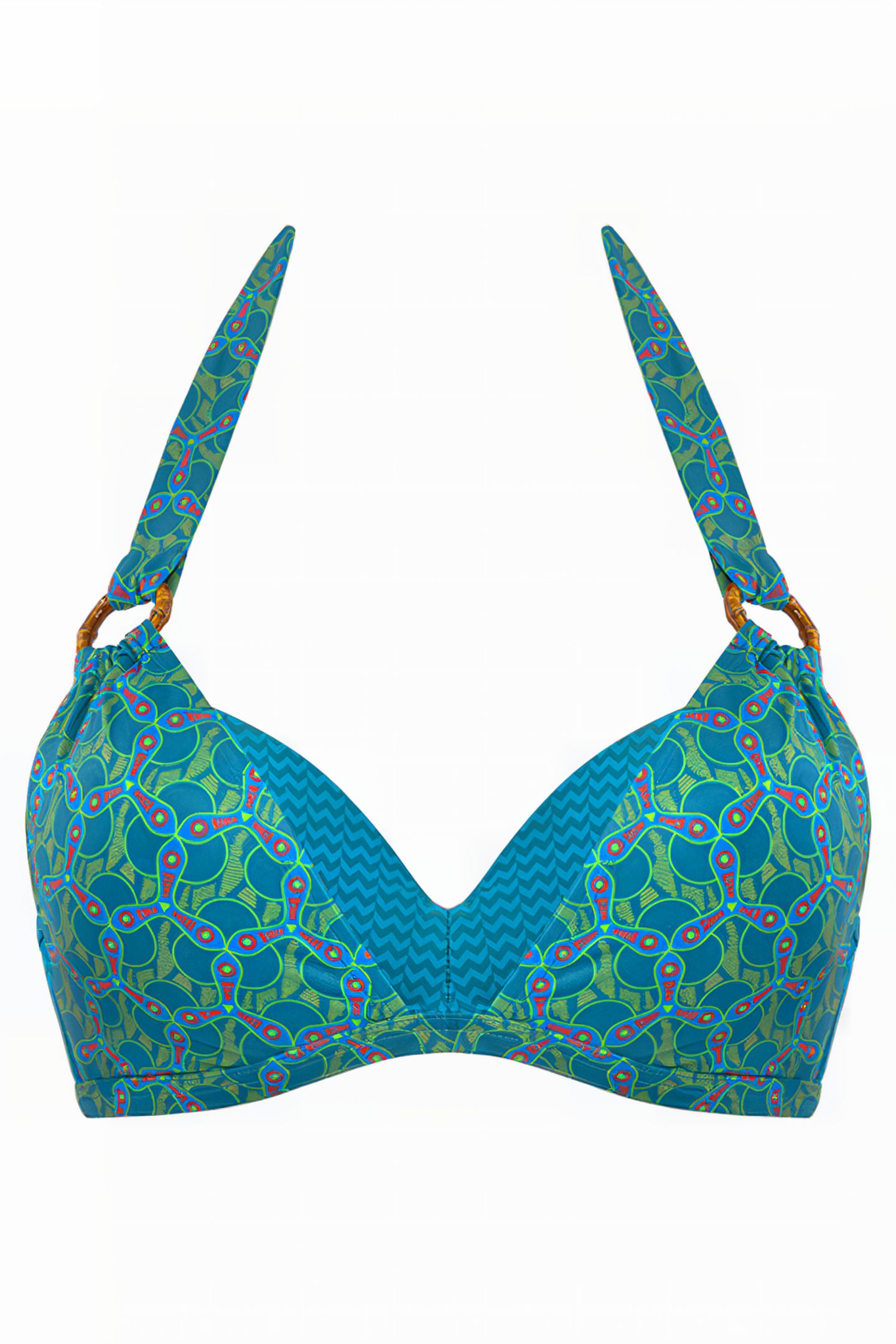 OCEANA LAGOON BLUE AND GREEN PUSH UP BIKINI TOP 3