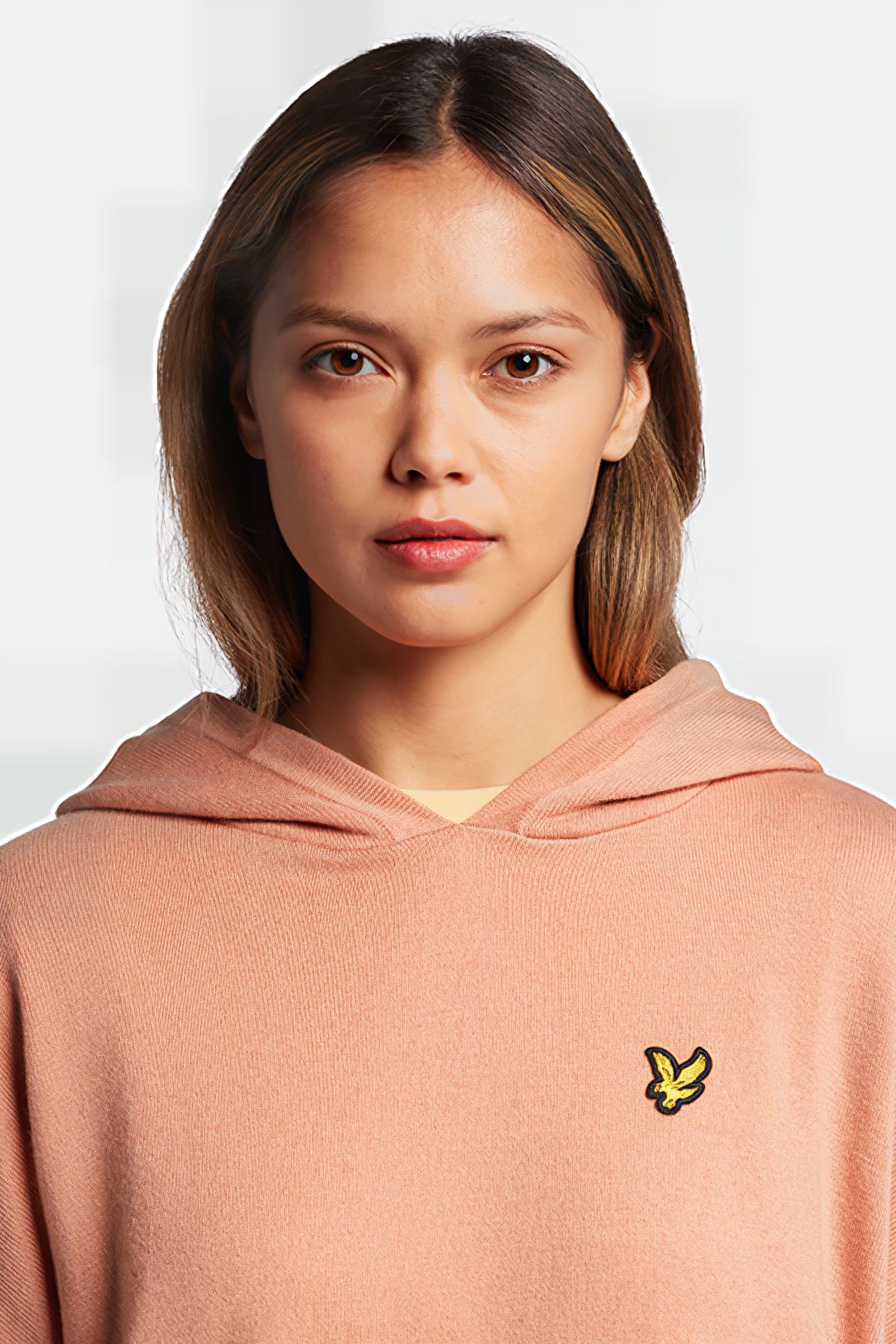 KNITTED HOODIE W795 DUSTY PEACH 4