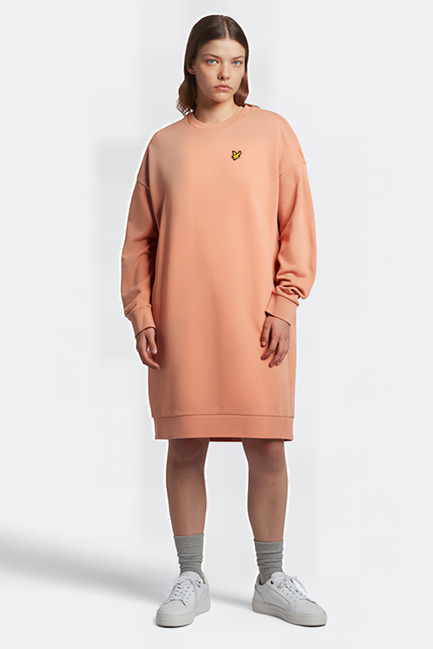 SWEATSHIRT DRESS W795 DUSTY PEACH 1