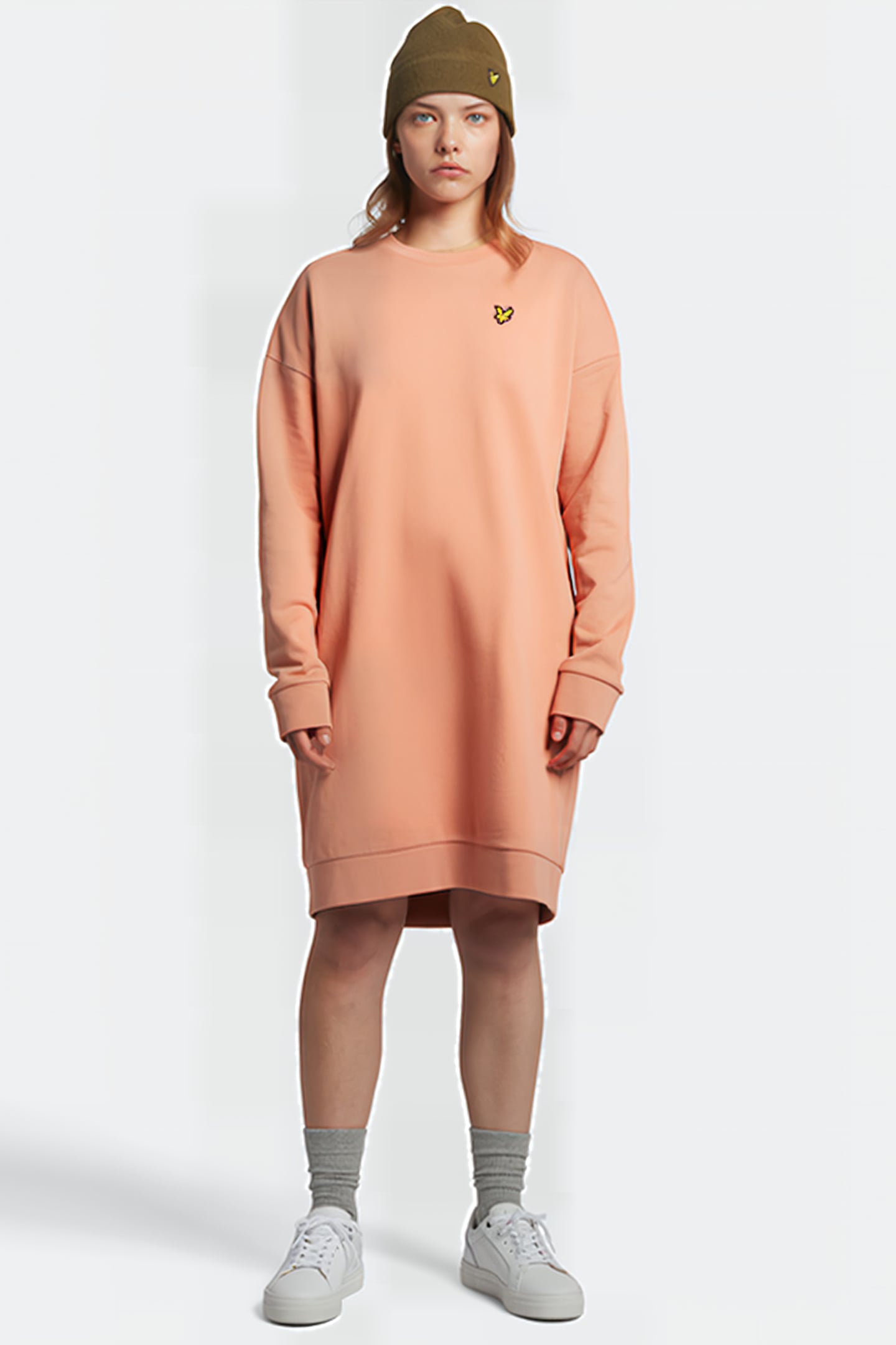 SWEATSHIRT DRESS W795 DUSTY PEACH 3