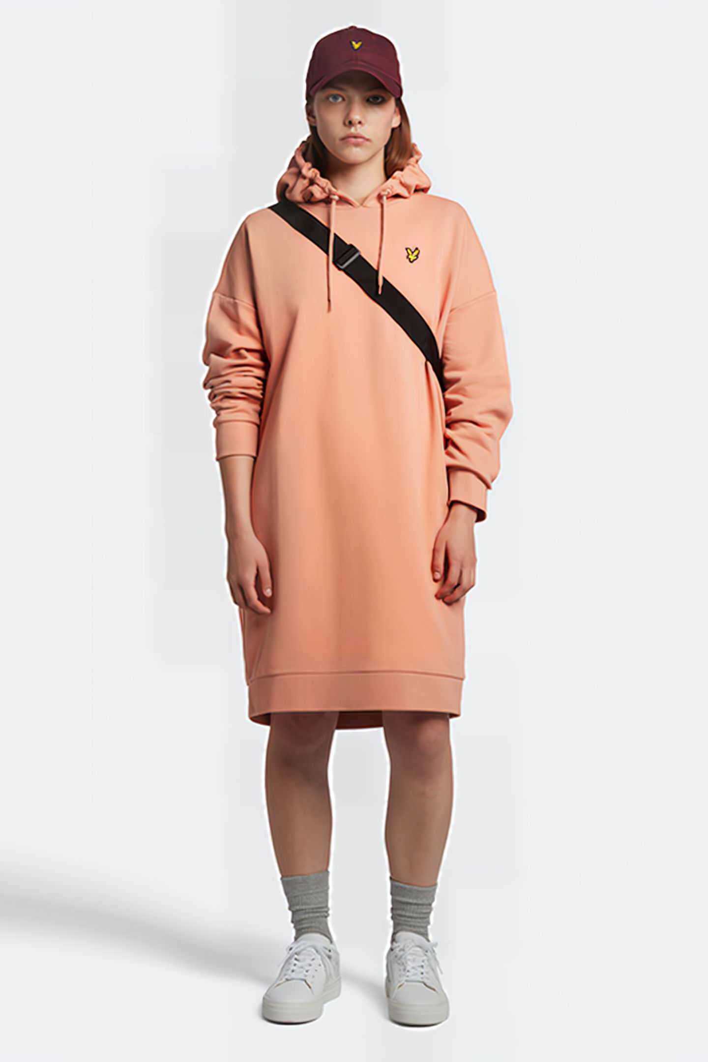 HOODIE DRESS W795 DUSTY PEACH 3