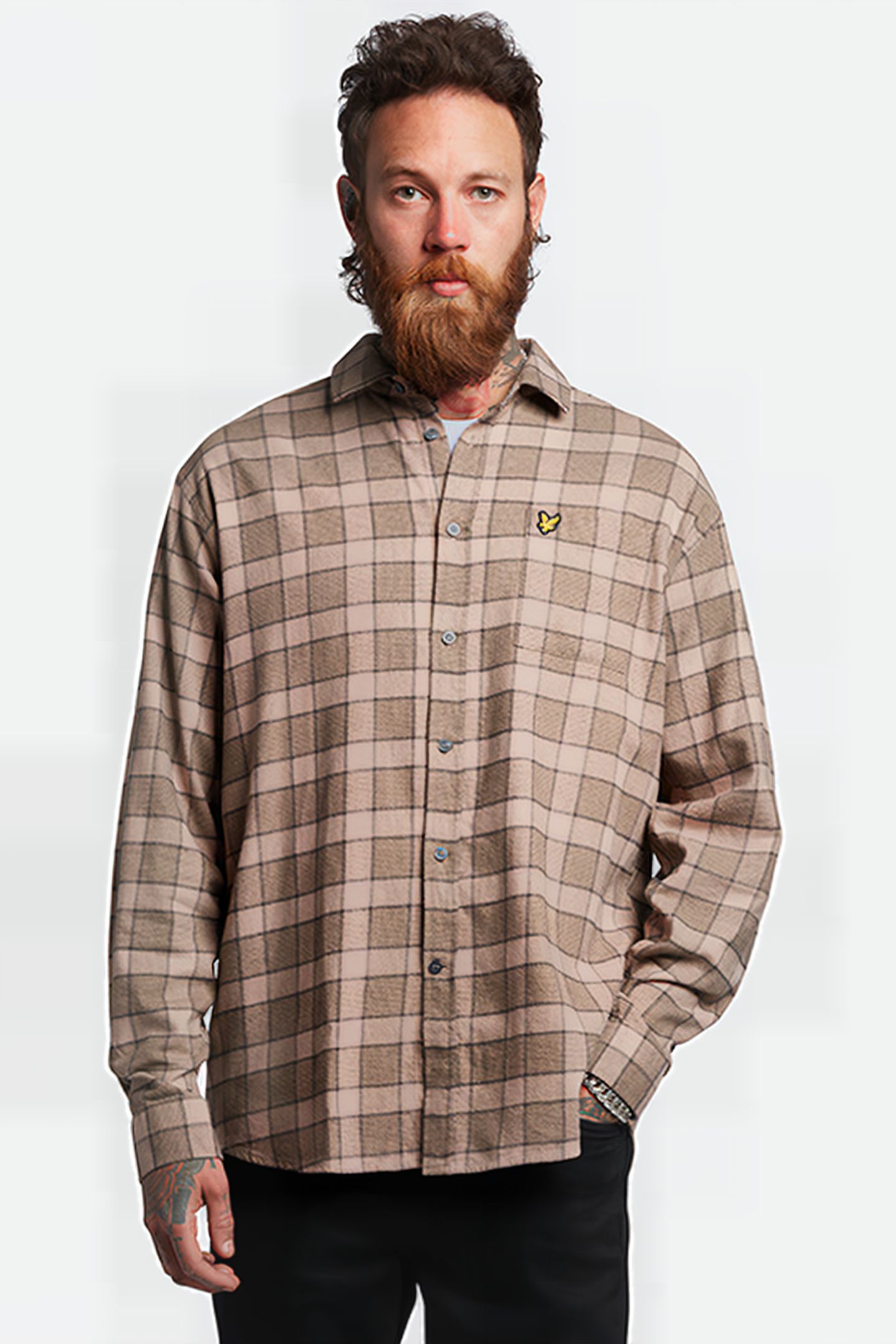 CHECK OVERSHIRT W785 MAUVE DUSK 1