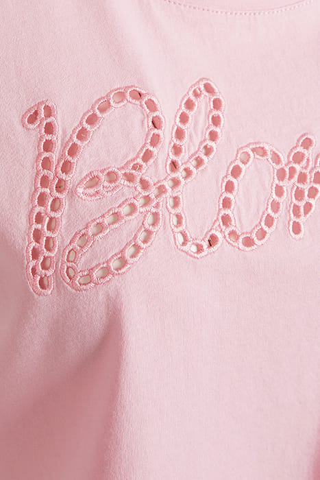 CREW NECK TEE SS + DECO PINK 3