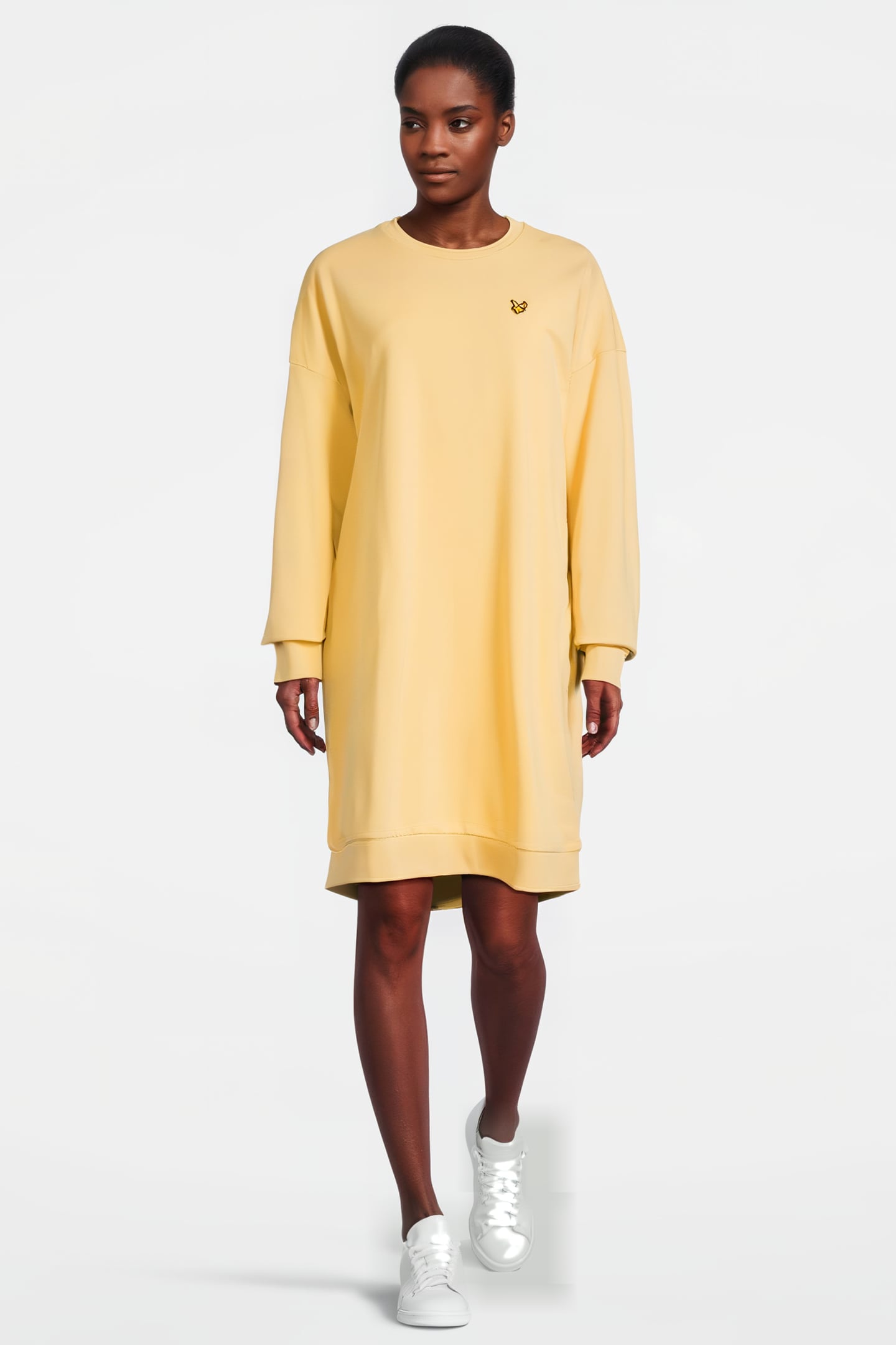 SWEATSHIRT DRESS W796 SOFT GOLDEN YELLOW 1