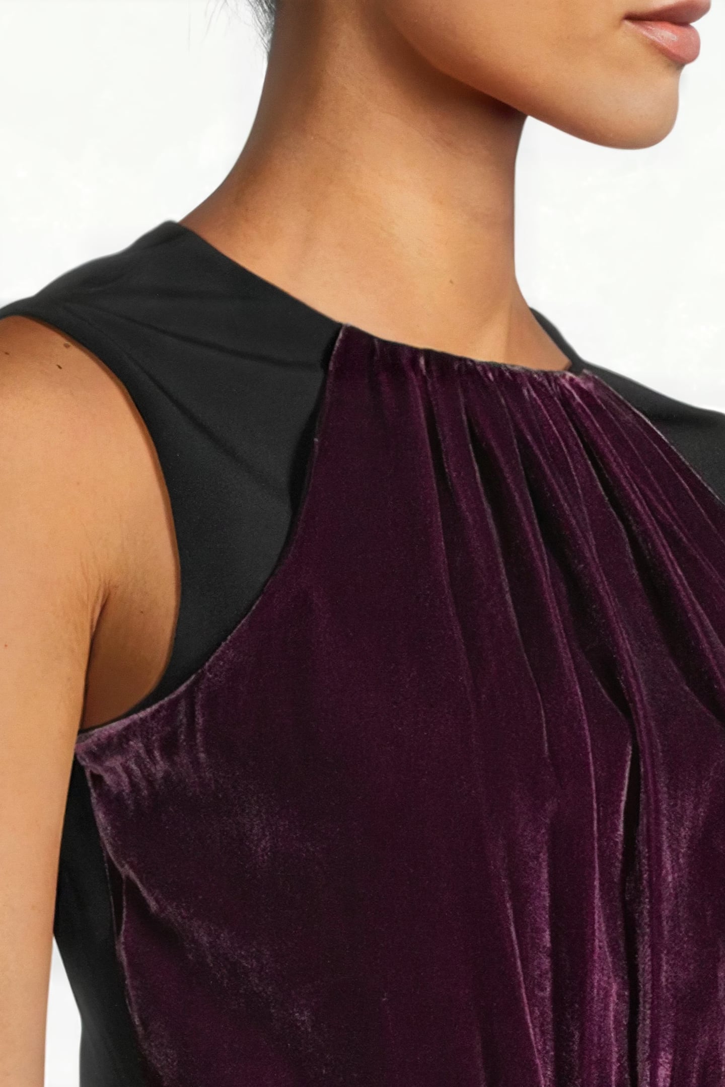 WOMEN‘S VELVET EVENING GOWN CHERRY/BLACK 5