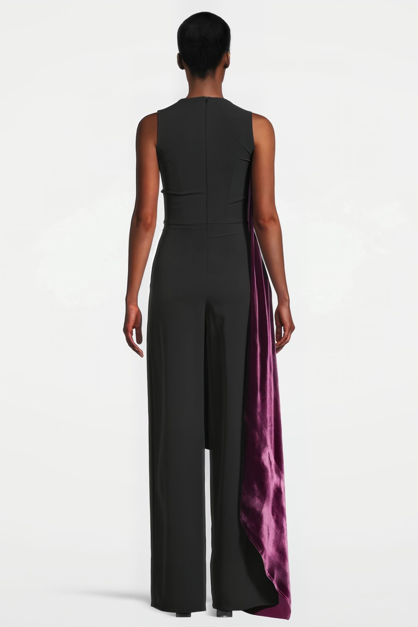 WOMEN‘S LOOSE-FIT OVERALL WITH FRONT DRAPING DETAIL BLACK 2