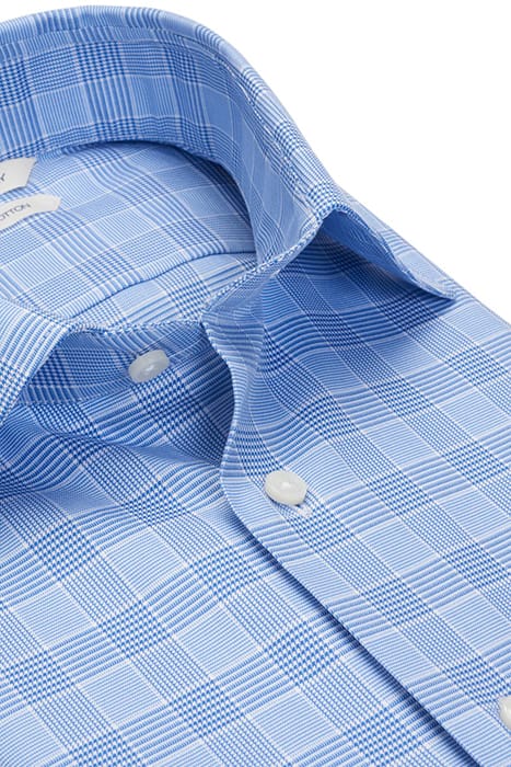 MID BLUE CHECKED EXTRA SLIM FIT SHIRT 3