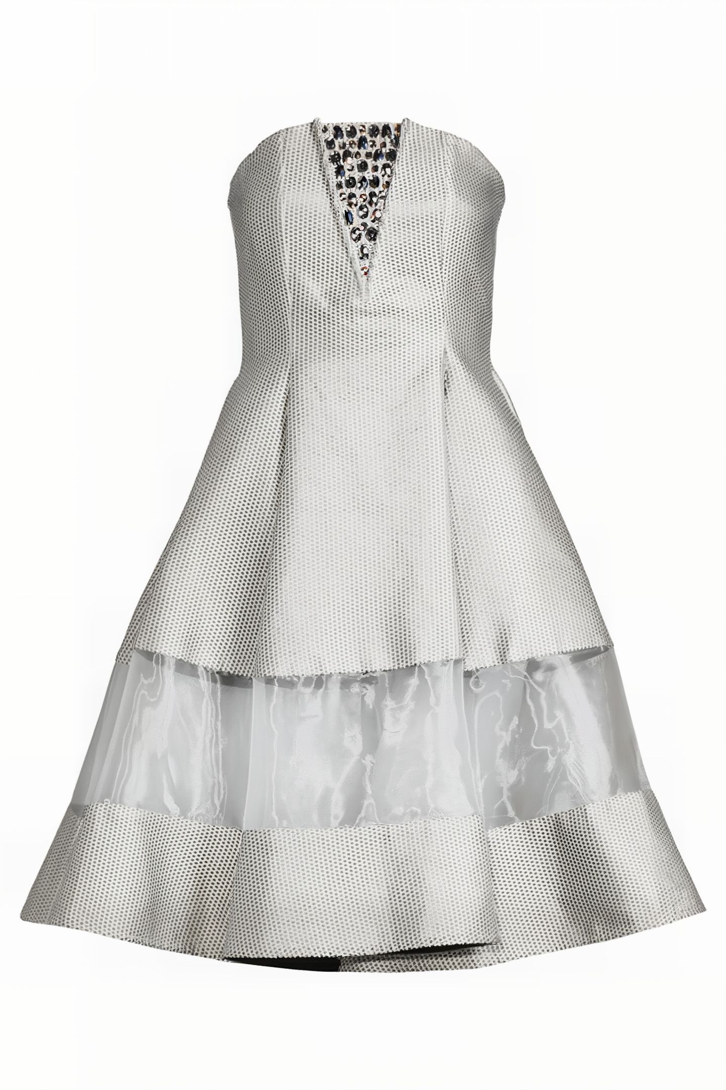 WOMEN‘S MIDI CORSET DRESS WITH SWAROVSKI CRYSTALS SILVER GRA 3