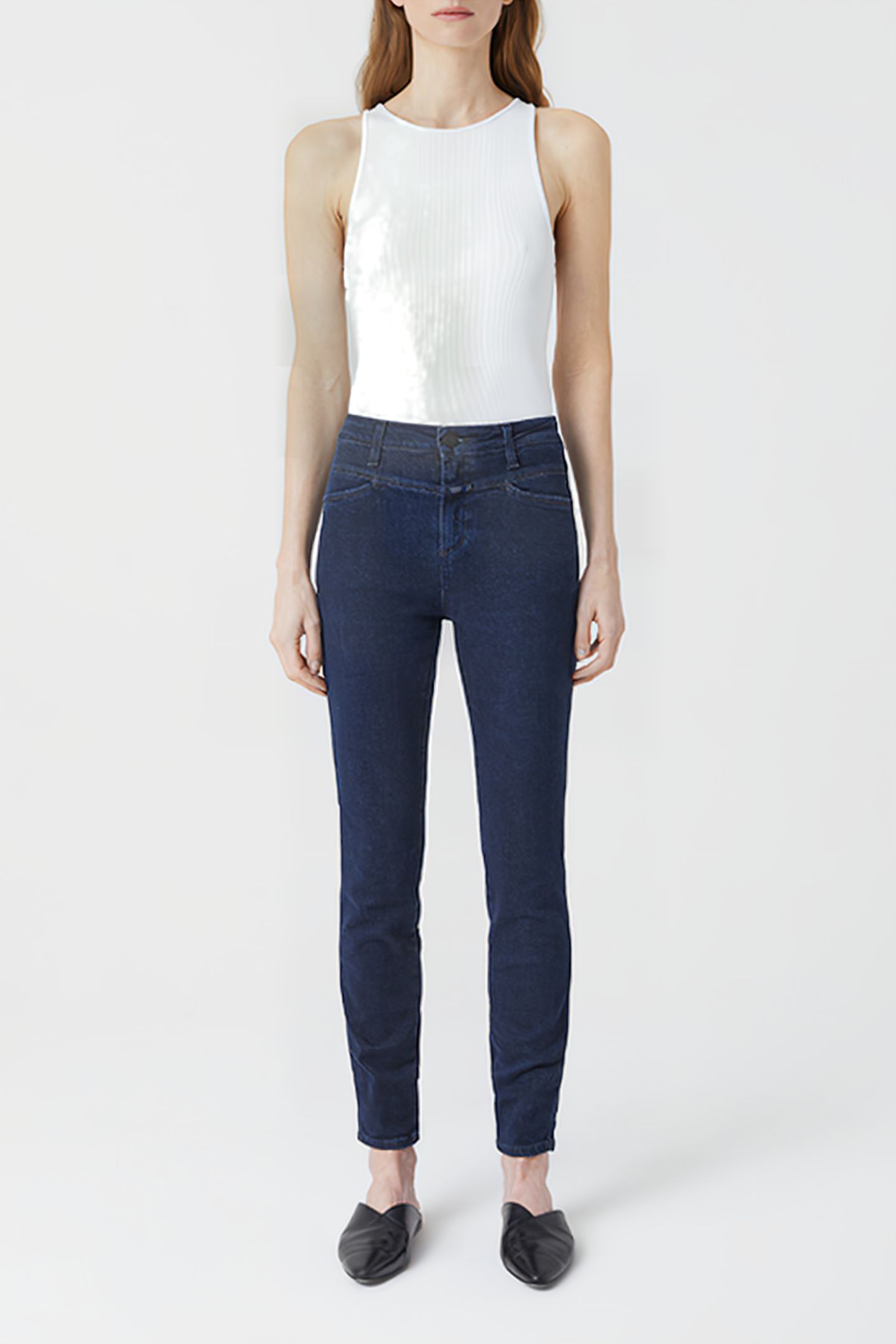 WOMEN SKINNY PUSHER JEANS DARK BLUE 4