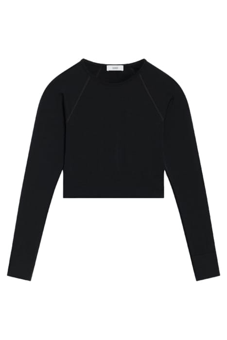 WOMEN CROPPED RAGLAN LONGSLEEVE T-SHIRTS BLACK 8