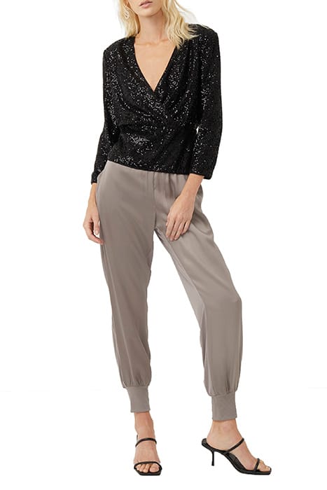 ESHKA SEQUIN WRAP TOP SHIRT BLACK 2