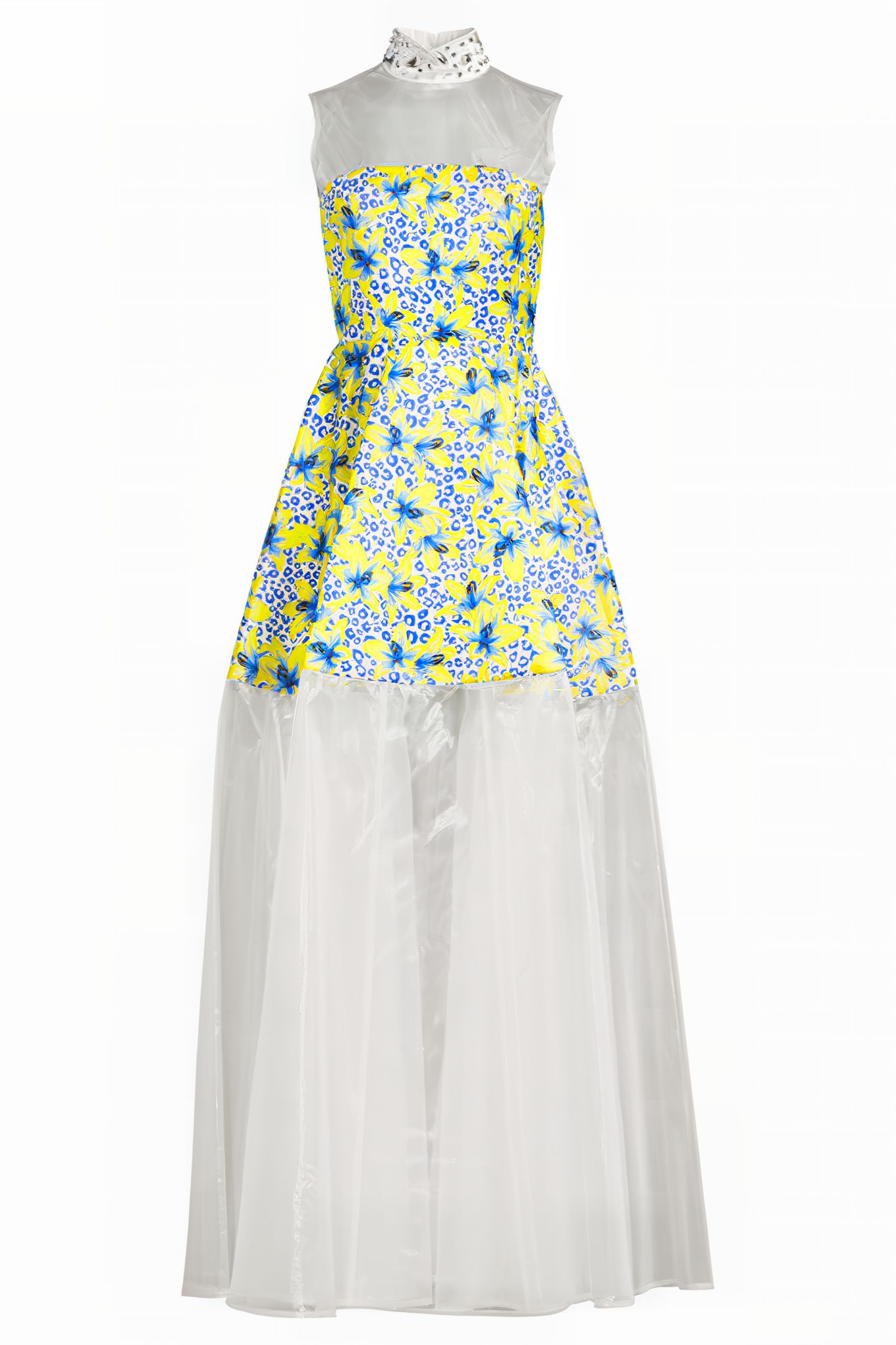 WOMEN‘S FLORAL FABRIC EVENING GOWN WHITE LILLY PRINT/ WHITE 6