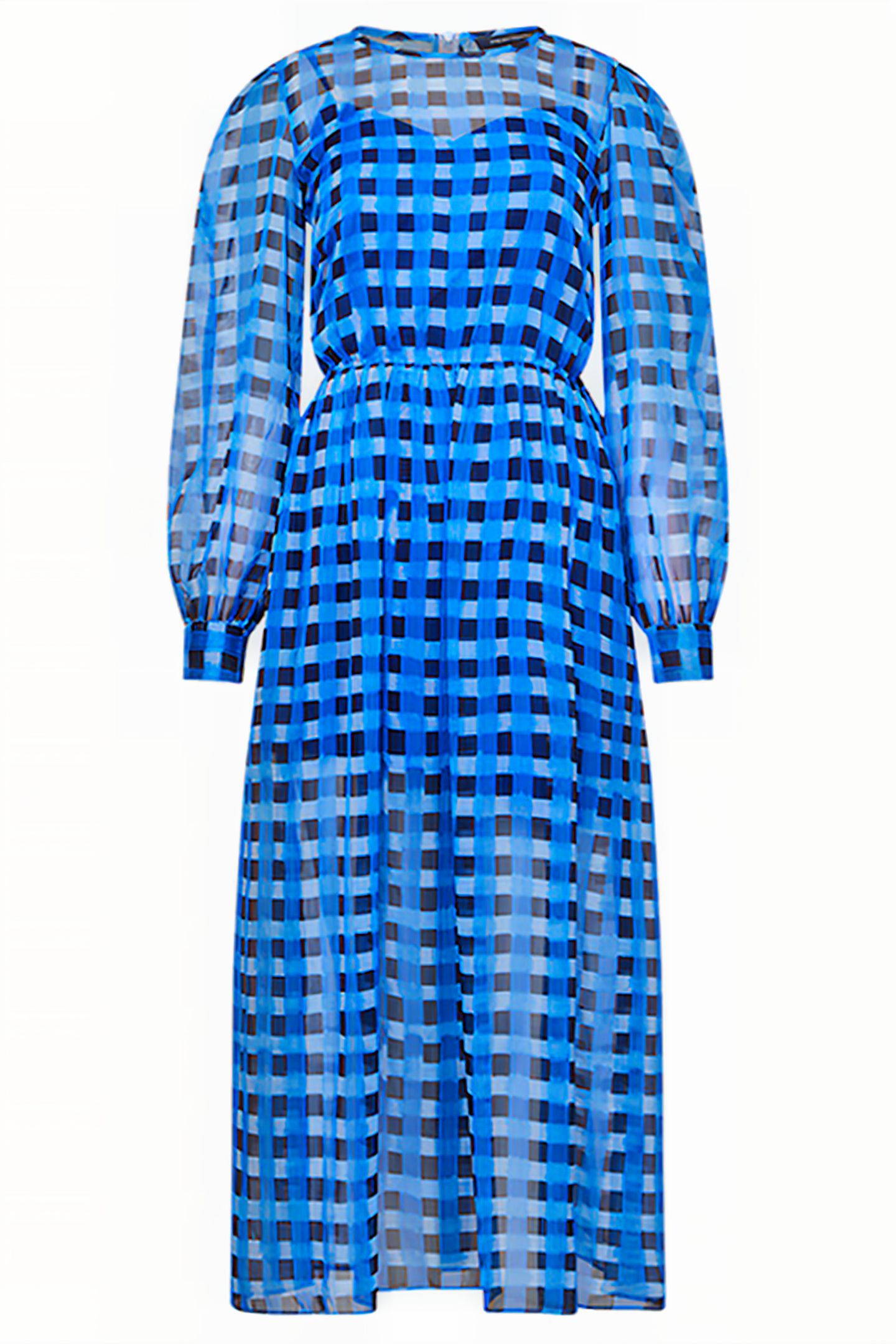 ADELINE HALLIE CRNKL MIDI DRESS MARINE 3