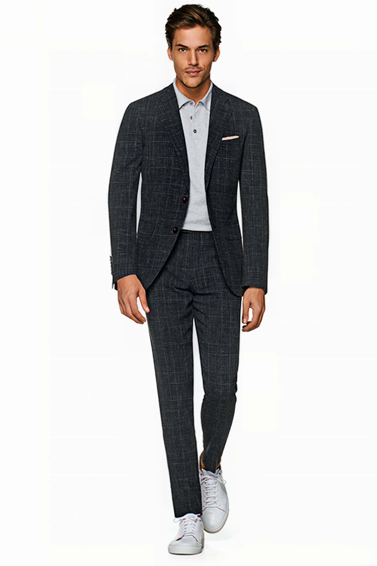 MID GREY CHECKED LAZIO SUIT 1