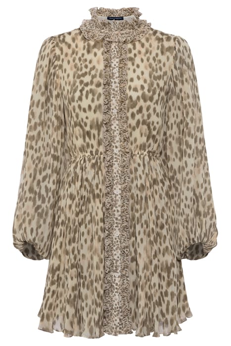 EVA RUFFLED MINI CREAM DRESS CLASSIC CREAM MULTI 1