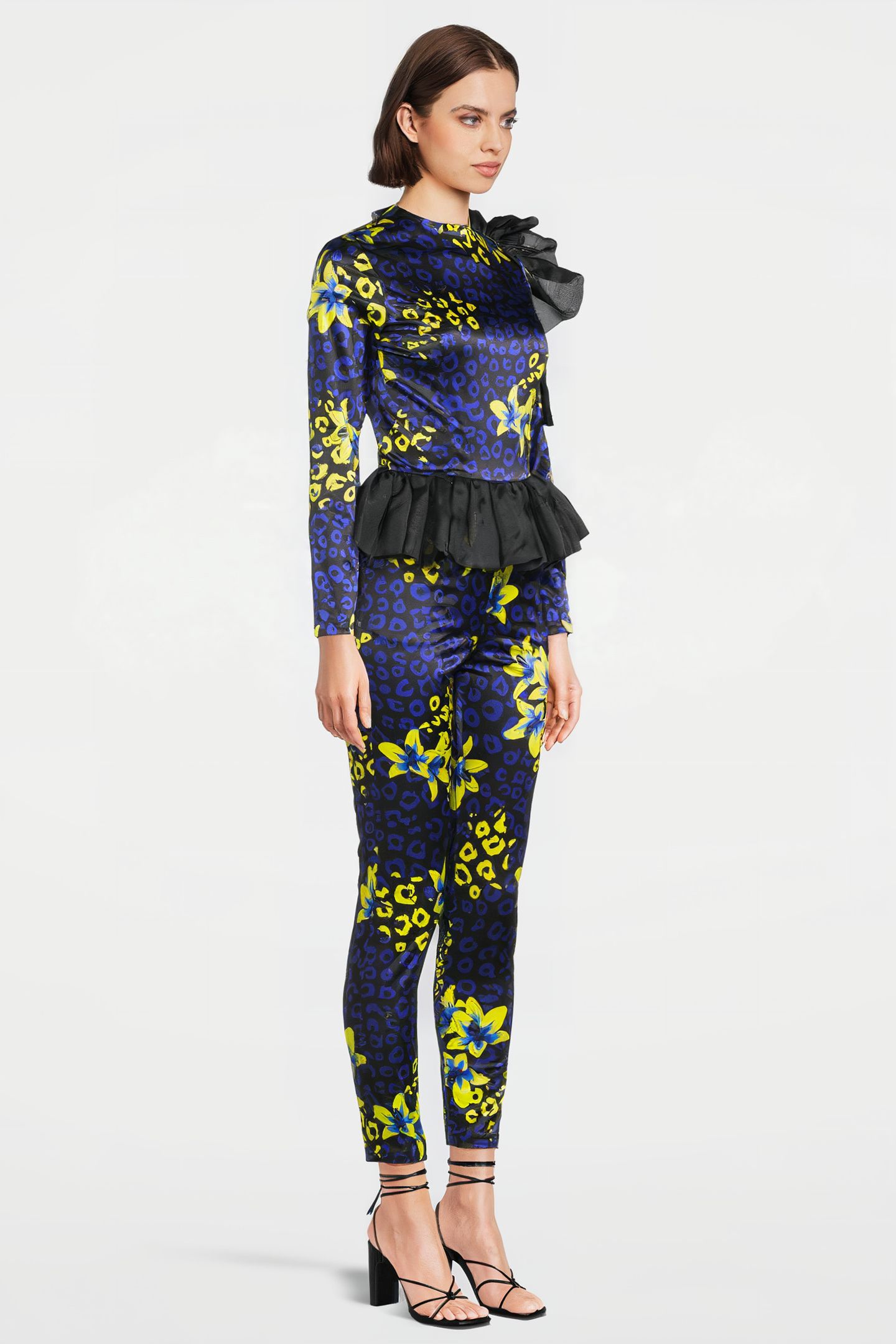 WOMEN‘S SIDE VOLANT OVERALL BLUE LILLY PRINT 4